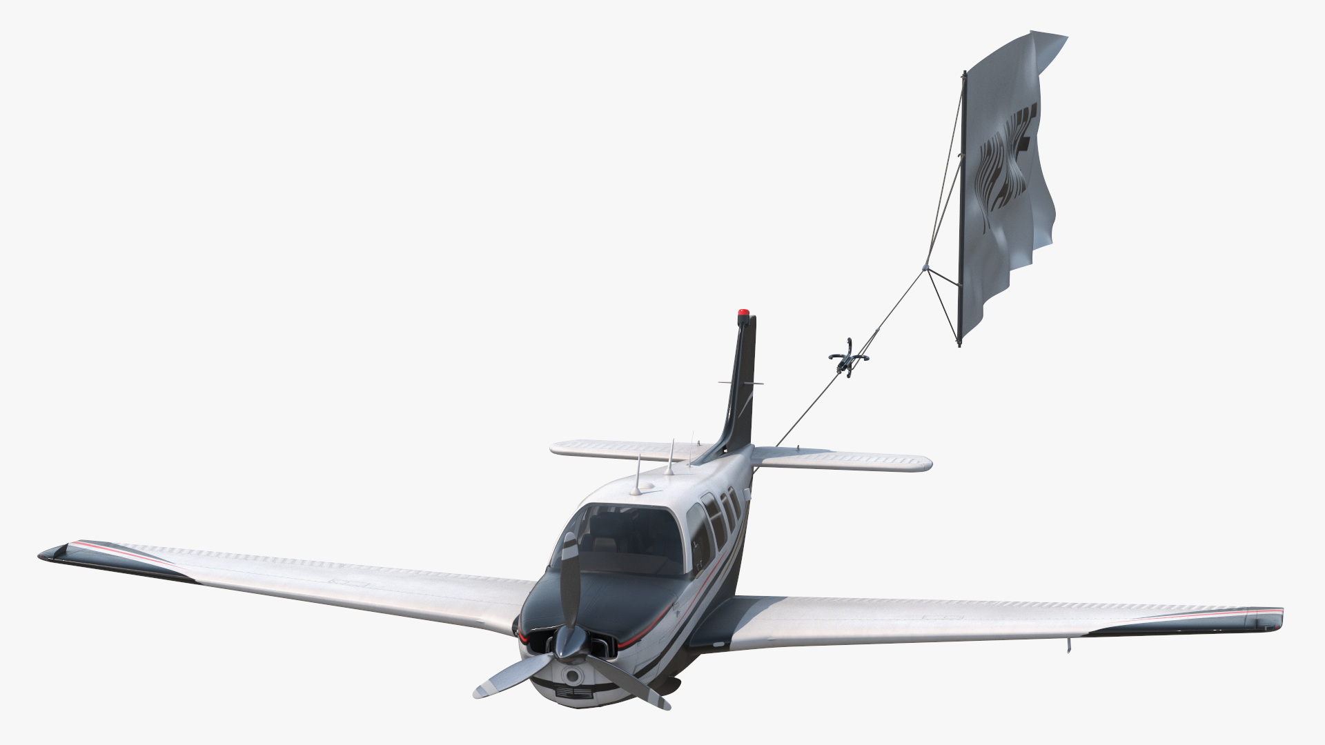 3D Big Advertising Air Banner with Beechcraft Bonanza Plane