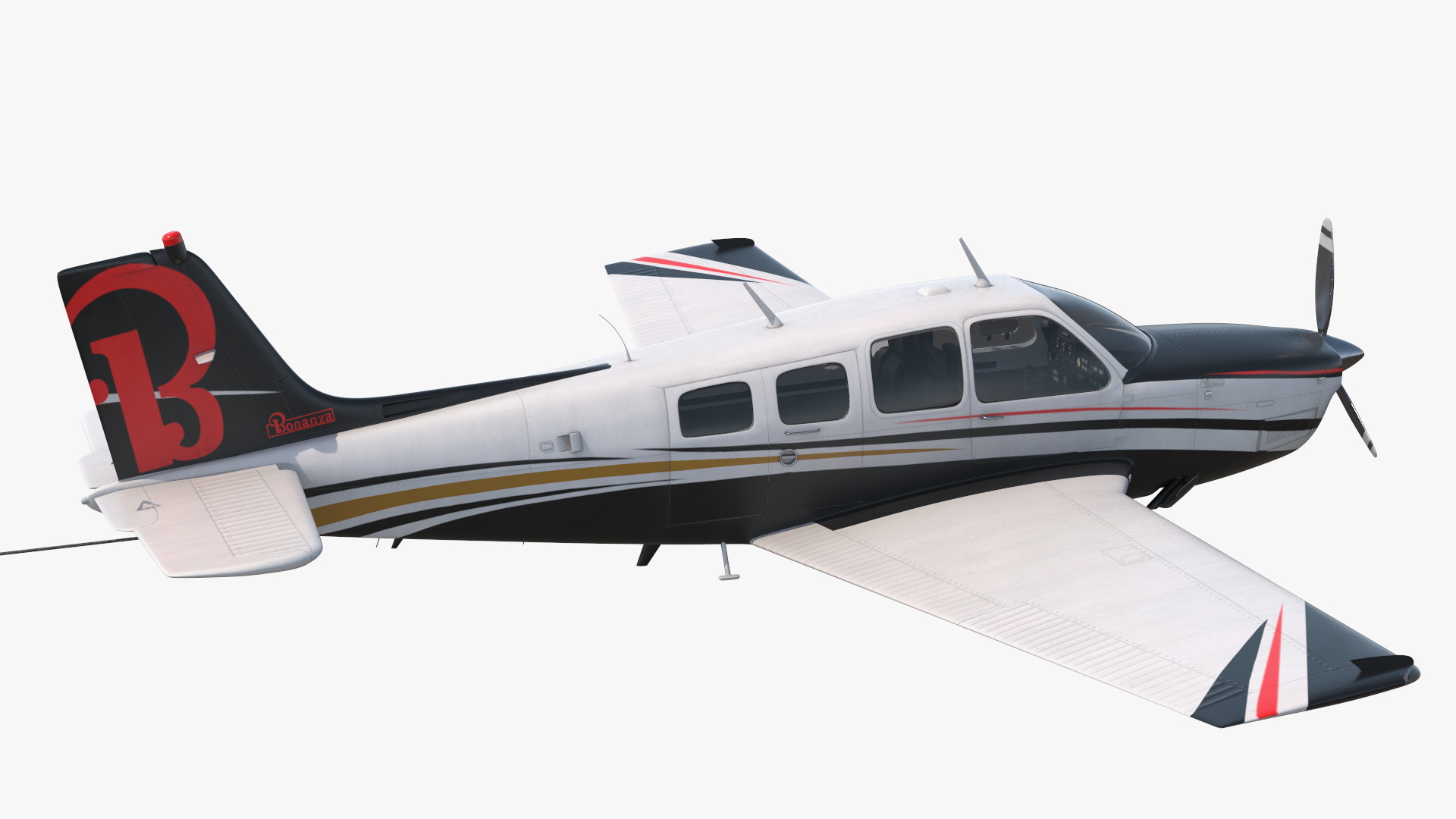 3D Big Advertising Air Banner with Beechcraft Bonanza Plane