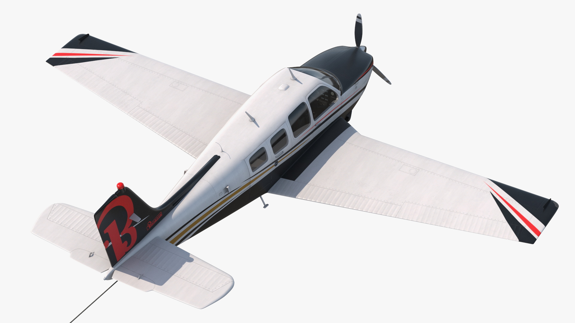 3D Big Advertising Air Banner with Beechcraft Bonanza Plane