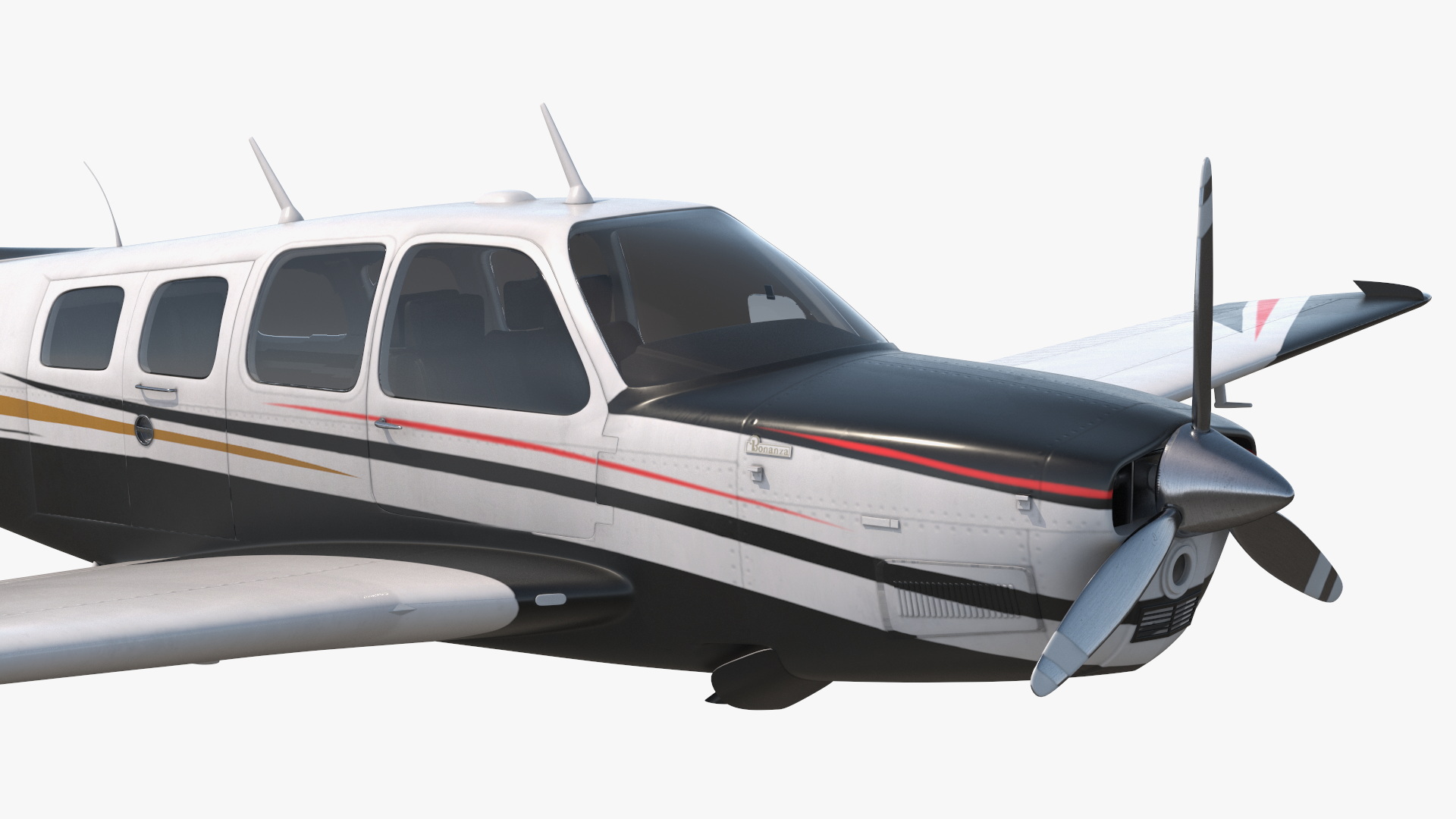 3D Big Advertising Air Banner with Beechcraft Bonanza Plane