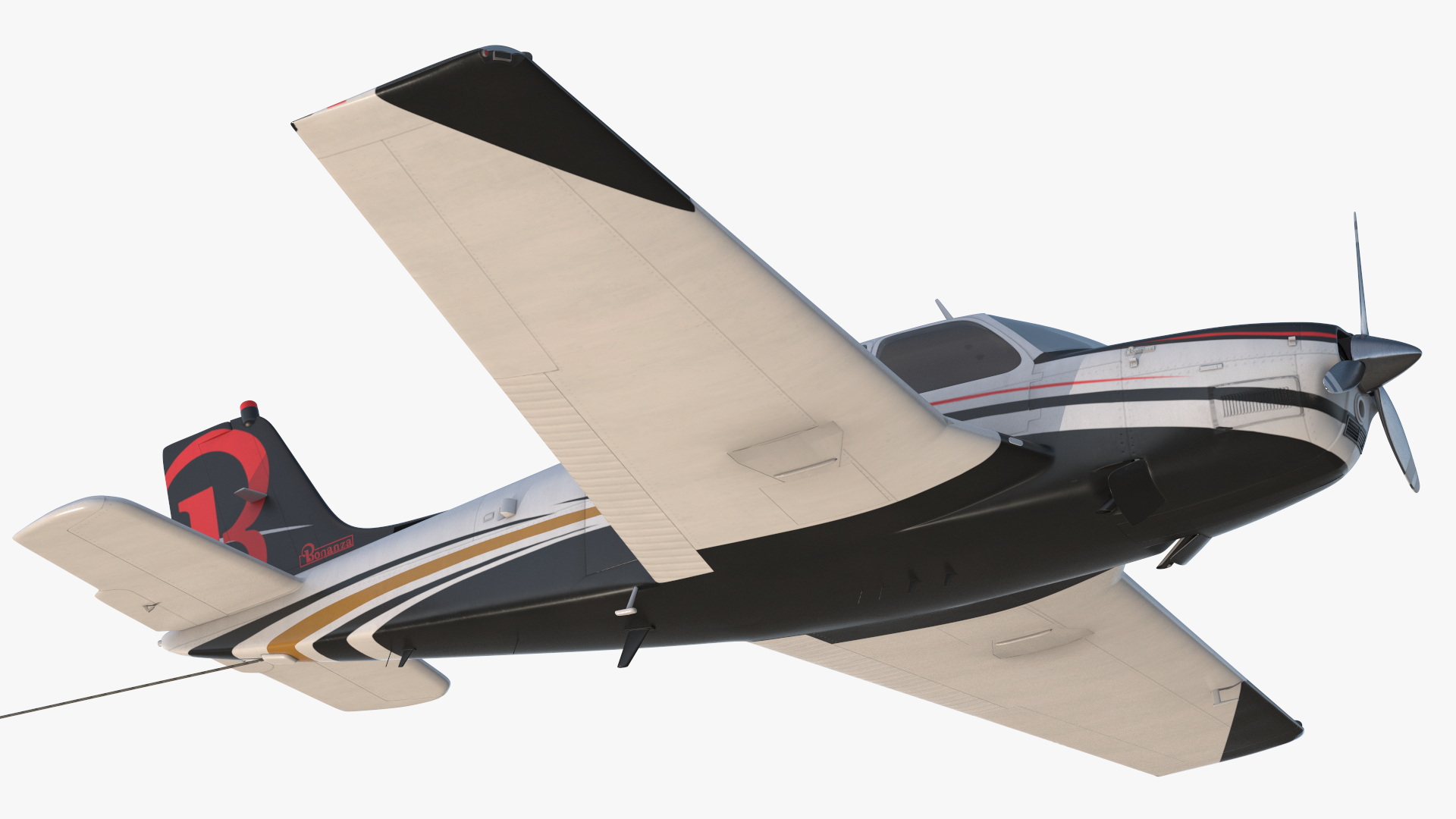 3D Big Advertising Air Banner with Beechcraft Bonanza Plane