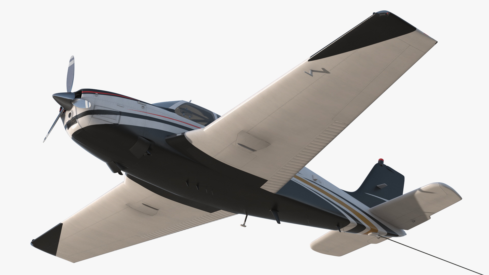 3D Big Advertising Air Banner with Beechcraft Bonanza Plane