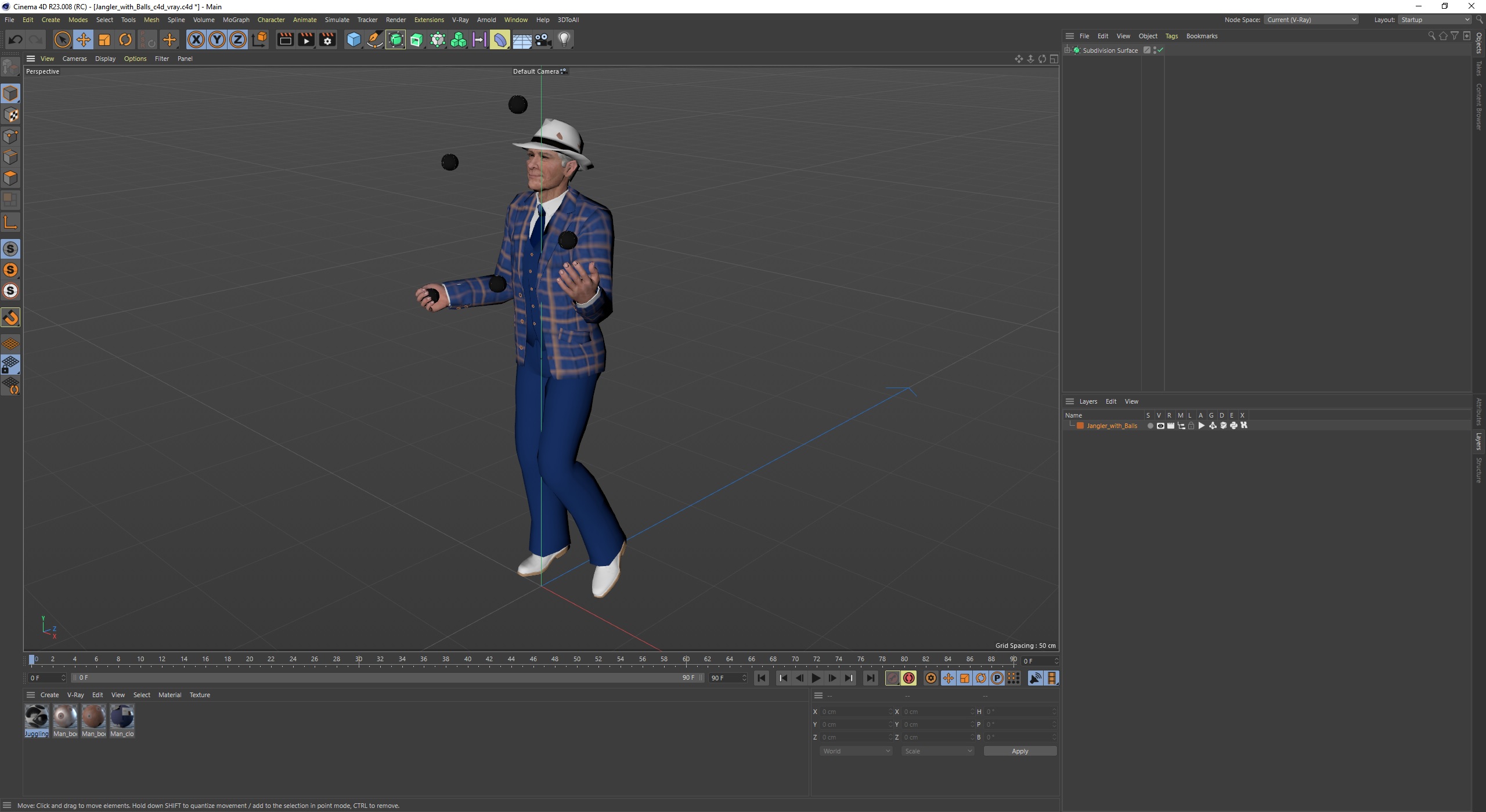 3D Juggler with Balls model