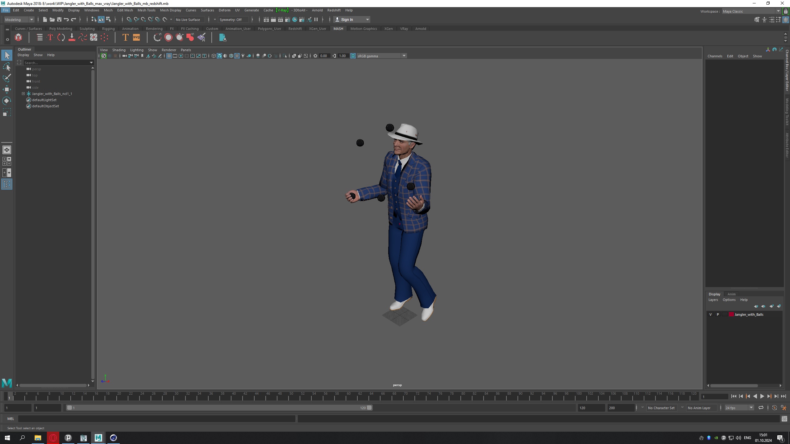 3D Juggler with Balls model