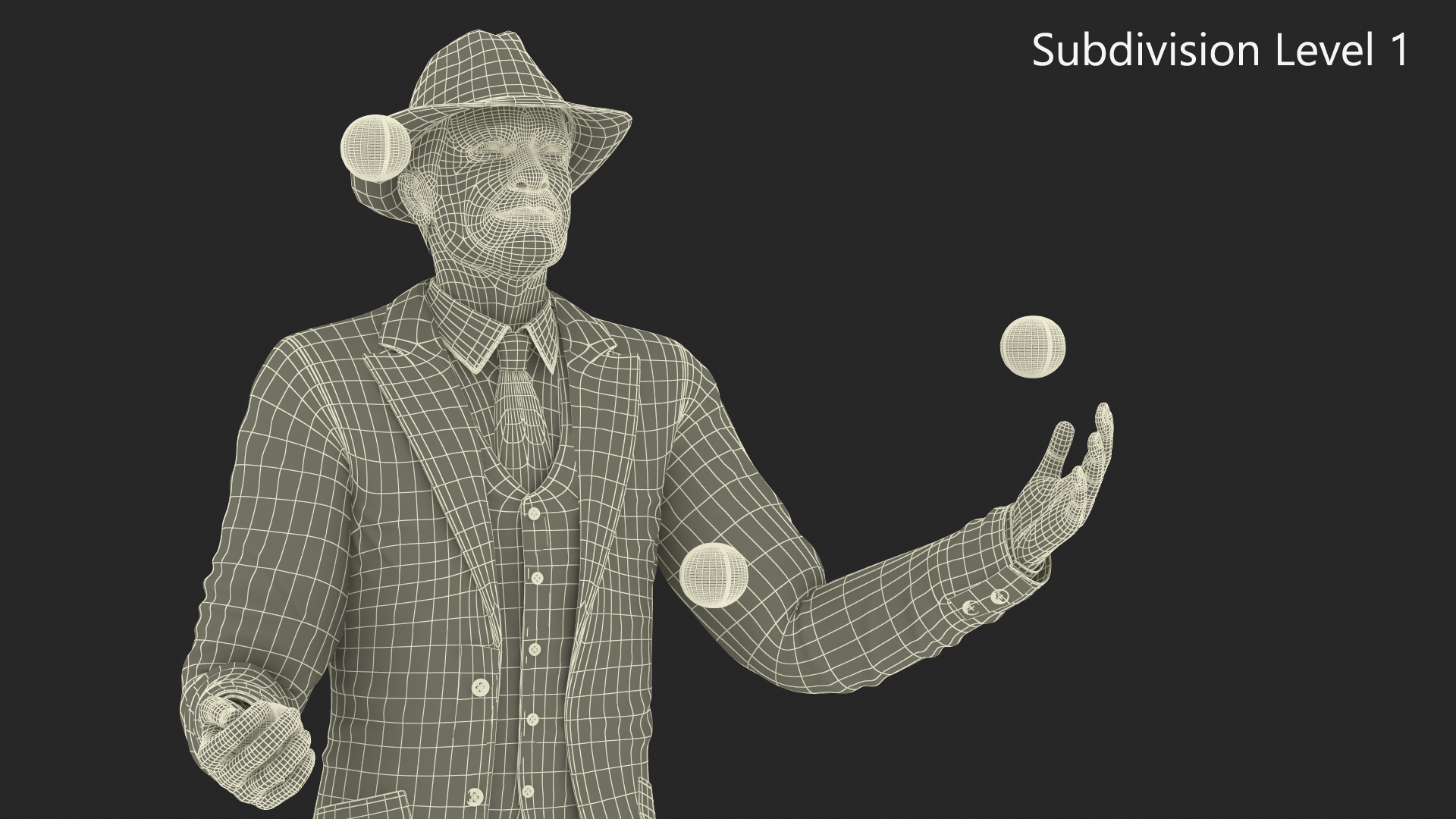 3D Juggler with Balls model