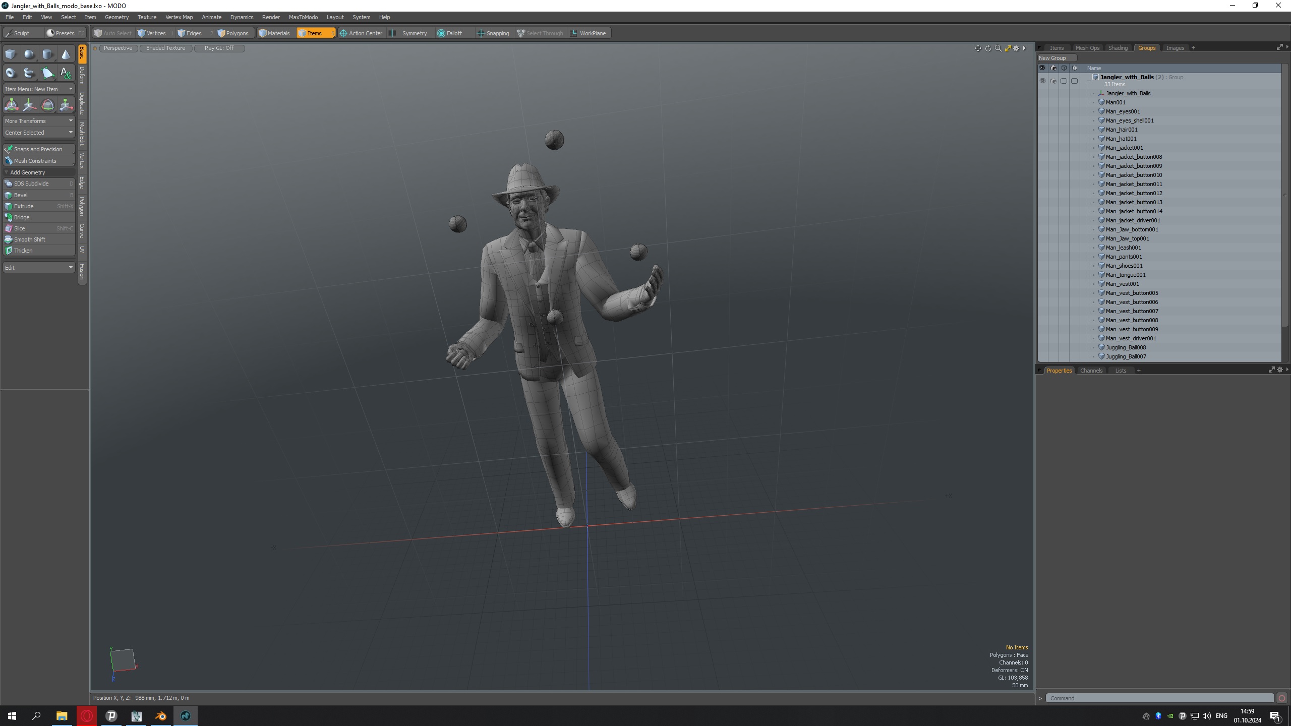 3D Juggler with Balls model