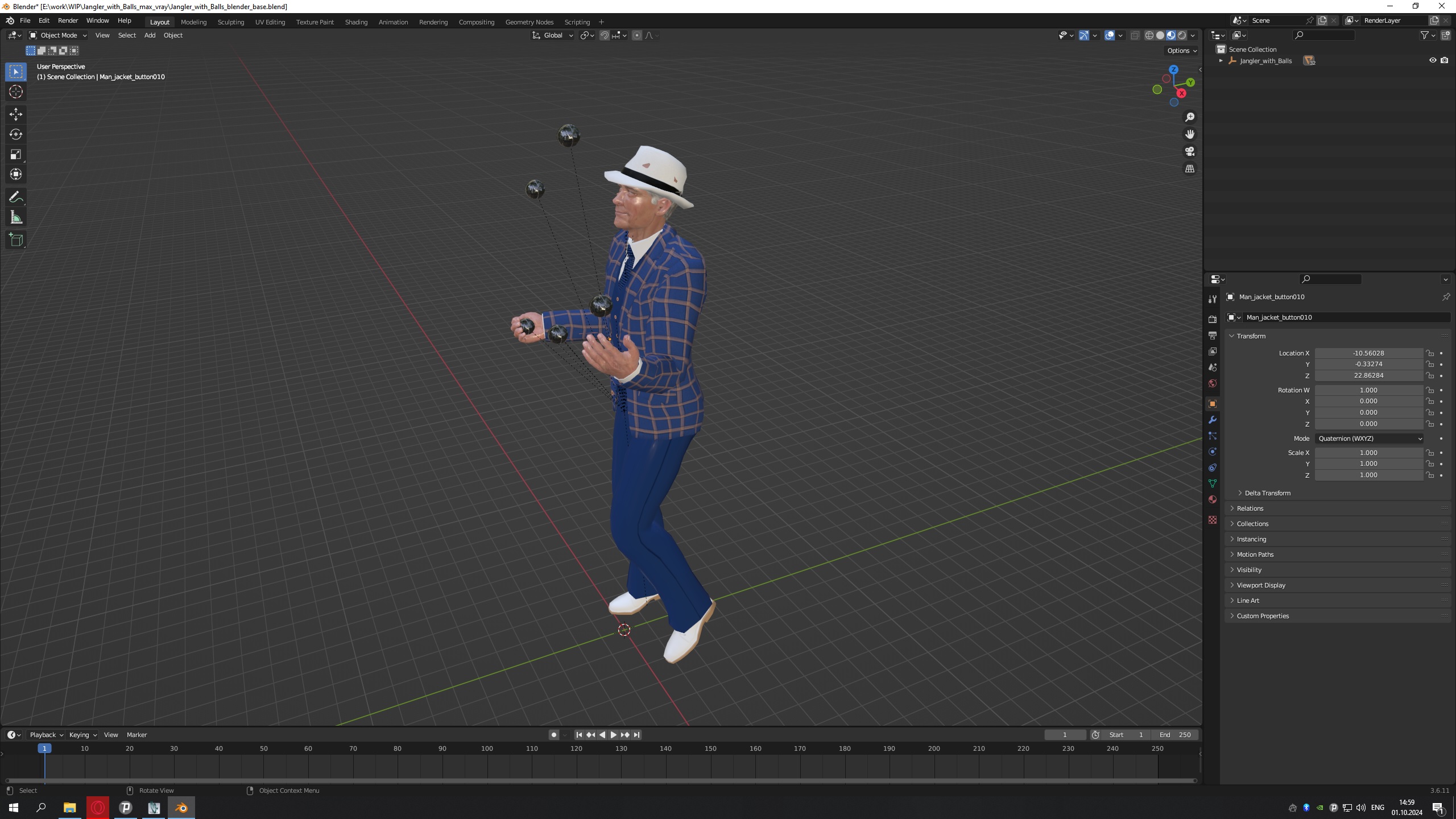 3D Juggler with Balls model