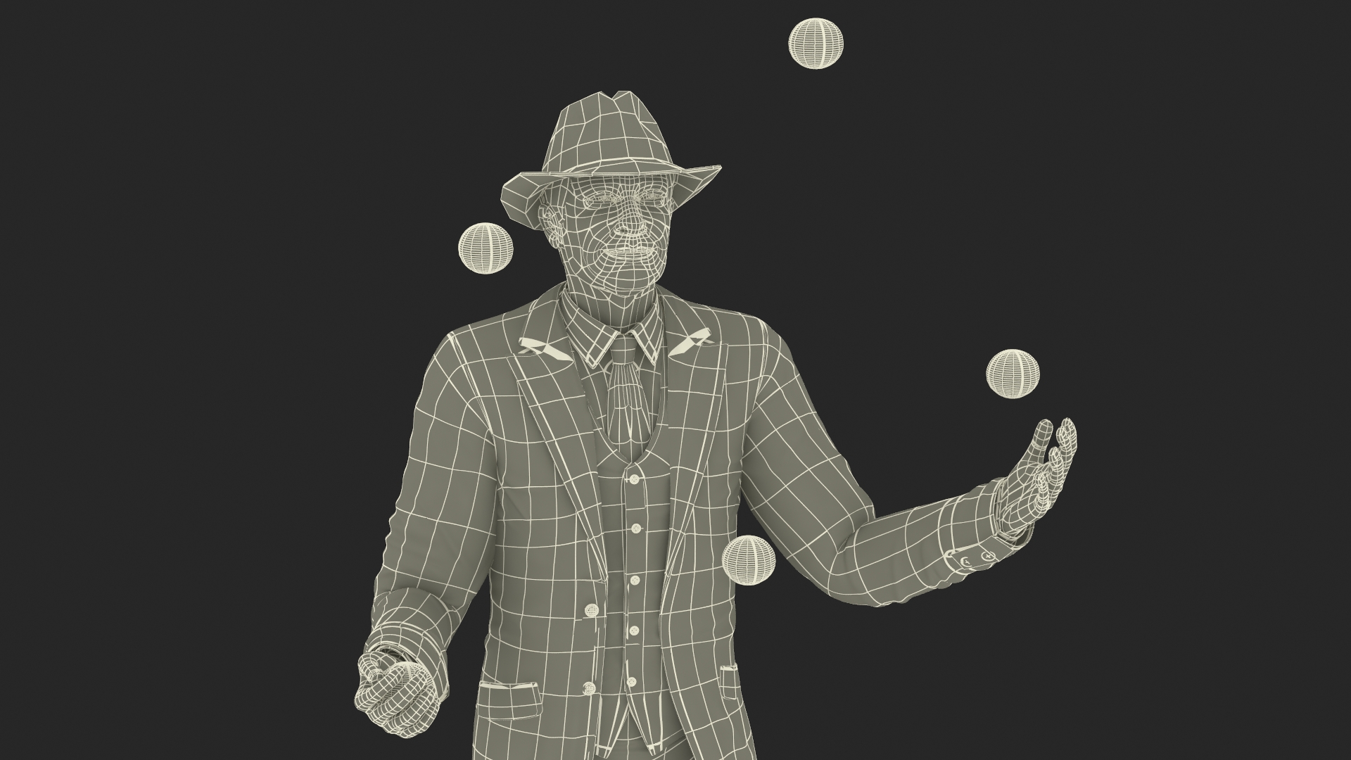 3D Juggler with Balls model