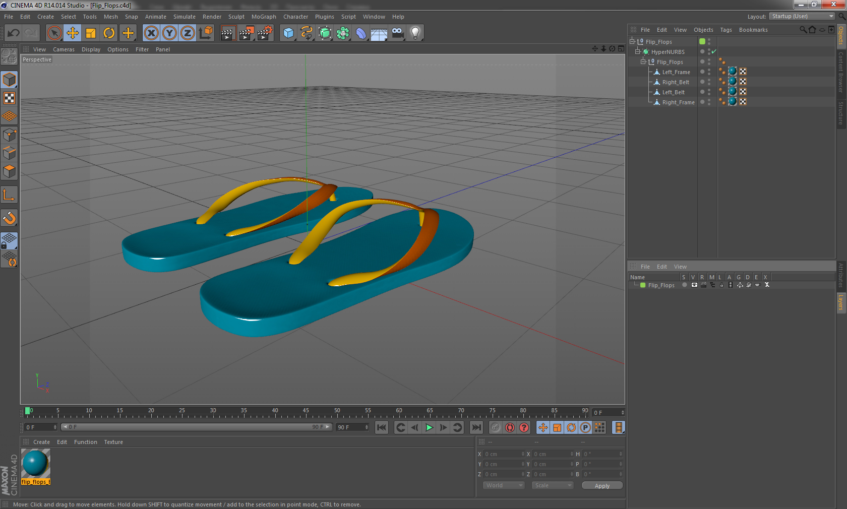 3D model Flip Flops