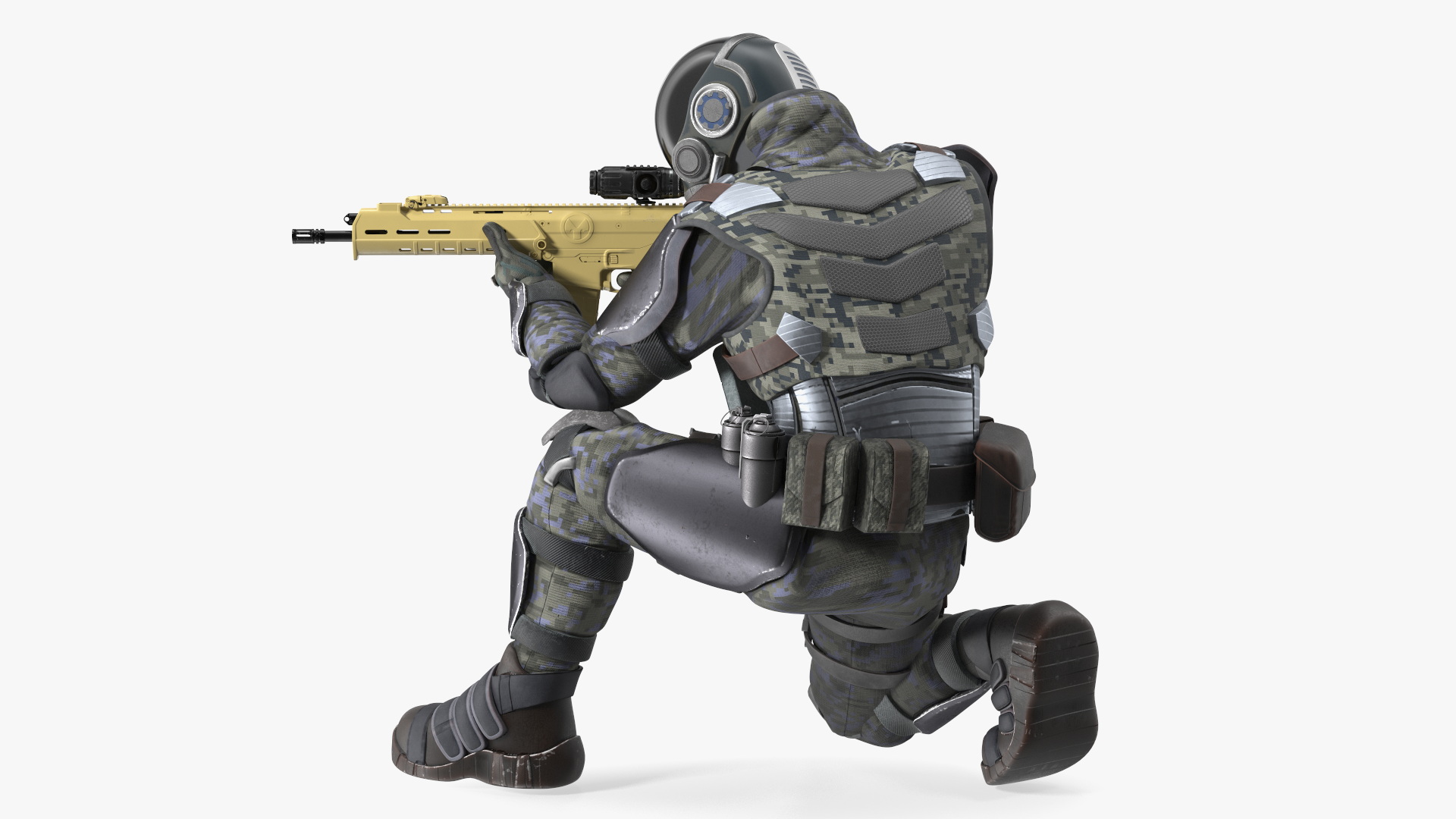 3D Concept Futuristic Soldier Aiming Pose model