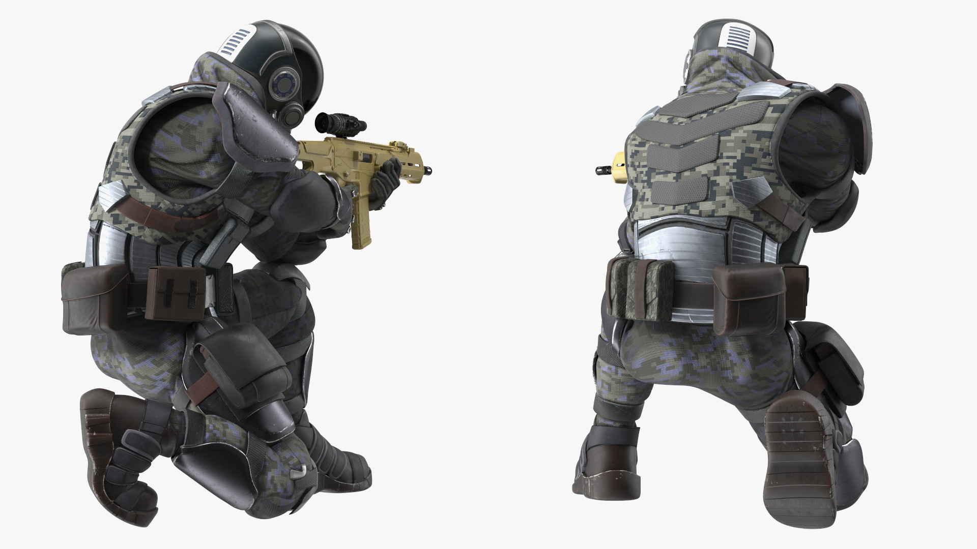 3D Concept Futuristic Soldier Aiming Pose model