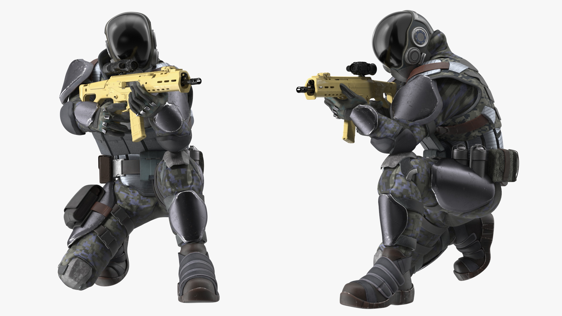 3D Concept Futuristic Soldier Aiming Pose model