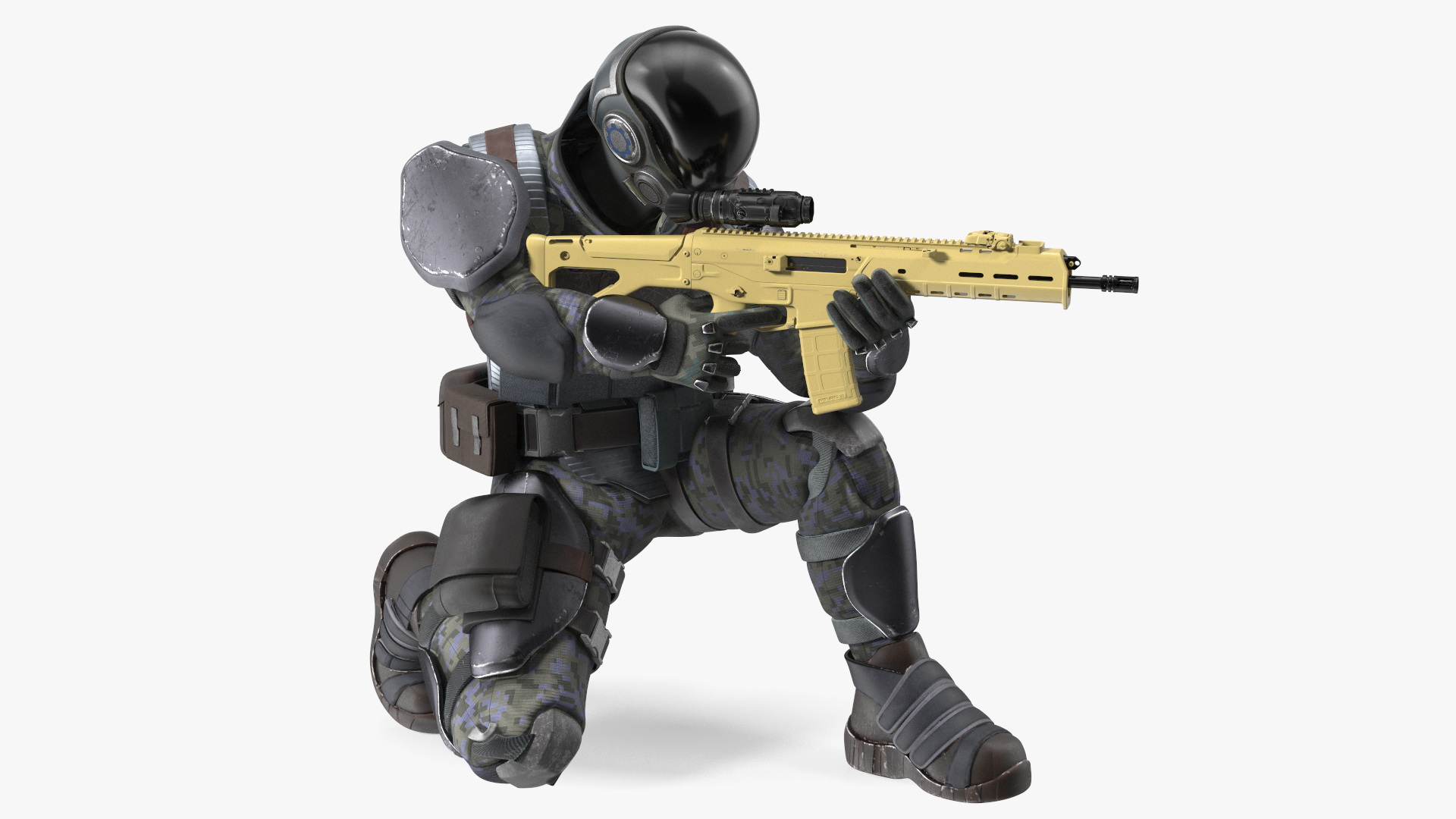 3D Concept Futuristic Soldier Aiming Pose model