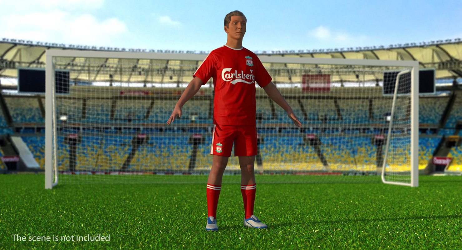 Soccer or Football Player Liverpool Rigged 3D