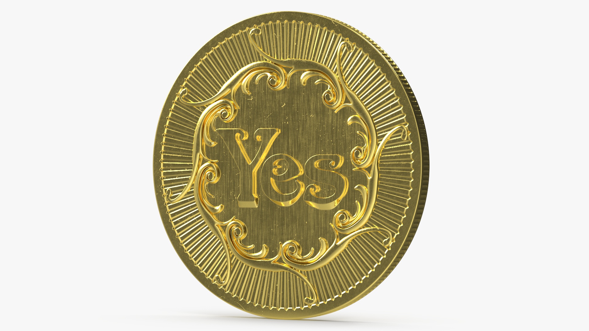 3D model Yes No Decision Coin Gold