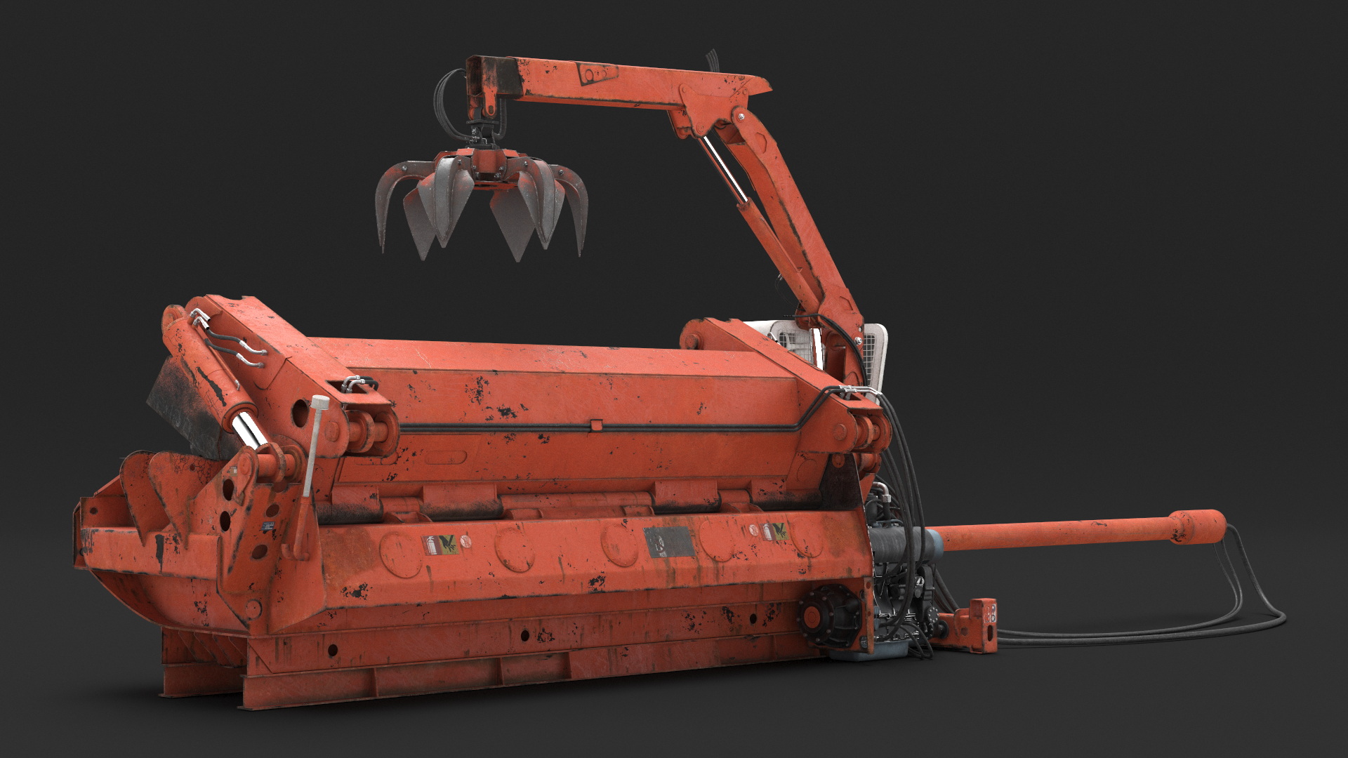 3D model Portable Metal Baler with Scrap Car