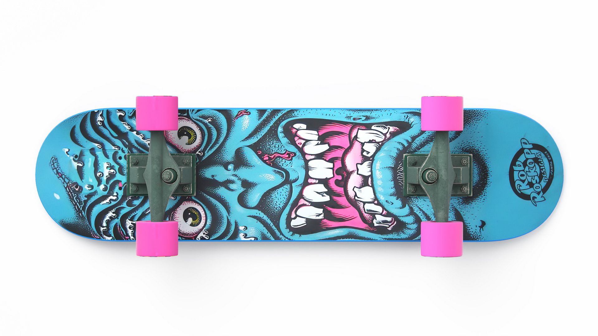 3D Classic Skateboard Face Blue model