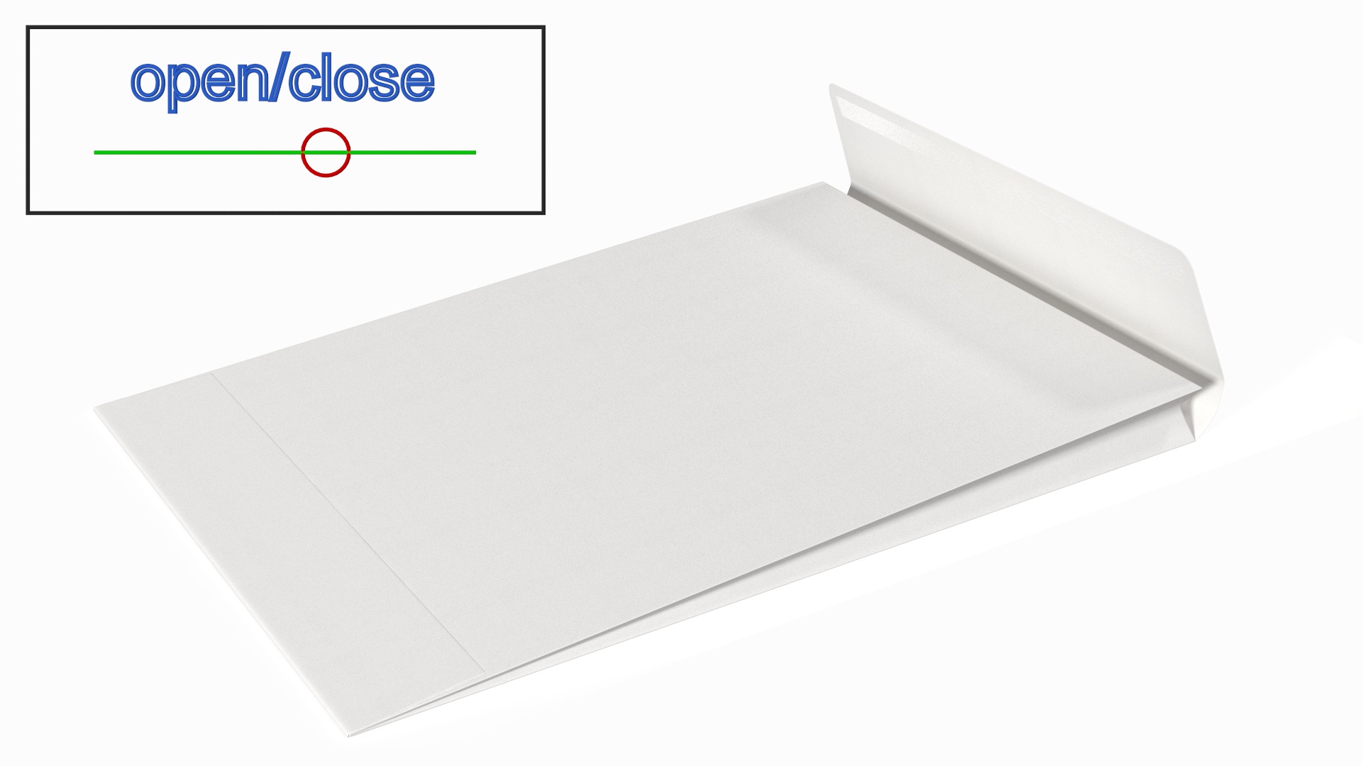 3D White Gusset Envelope Rigged model