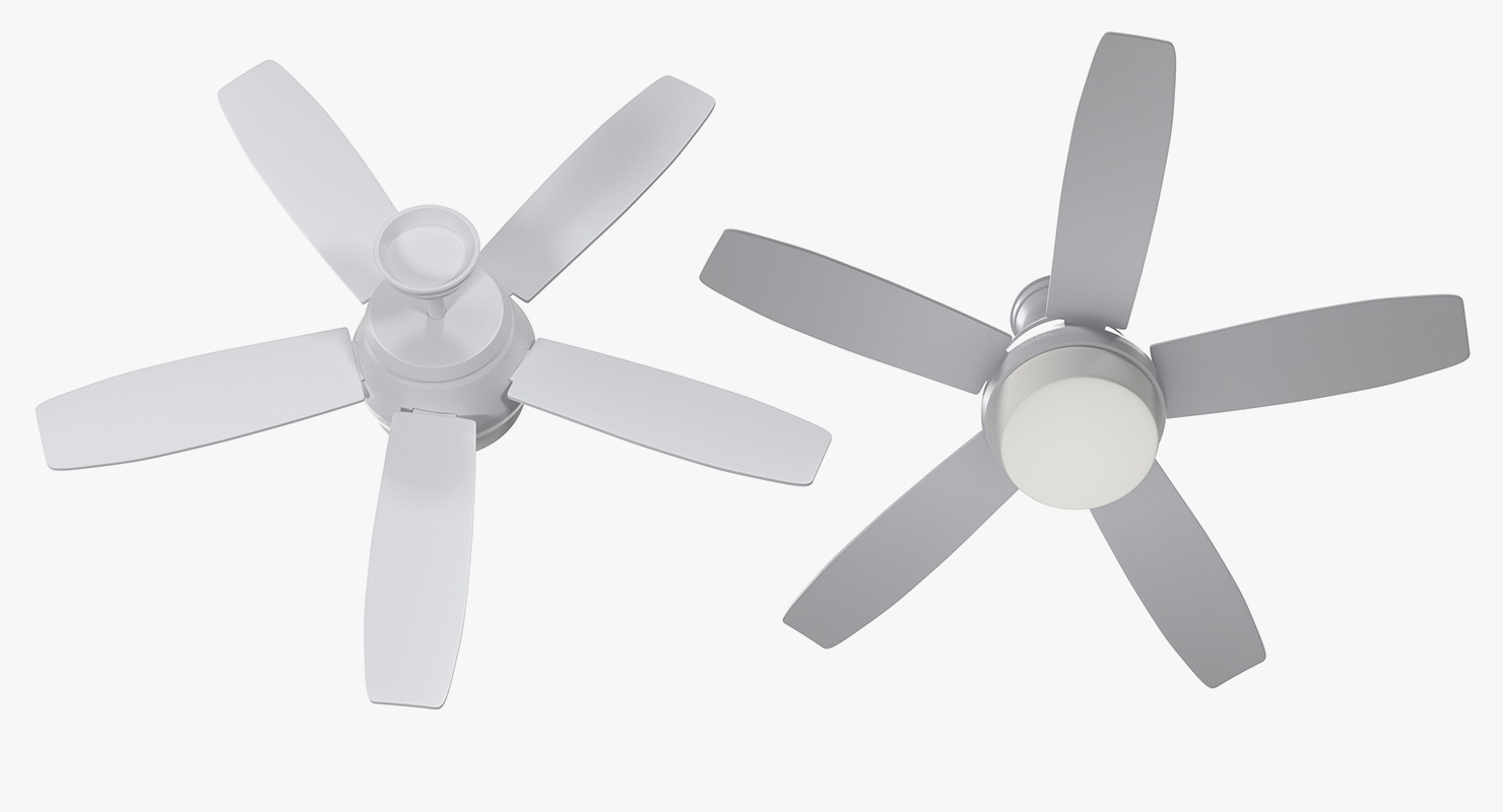 White Ceiling Fan 3D