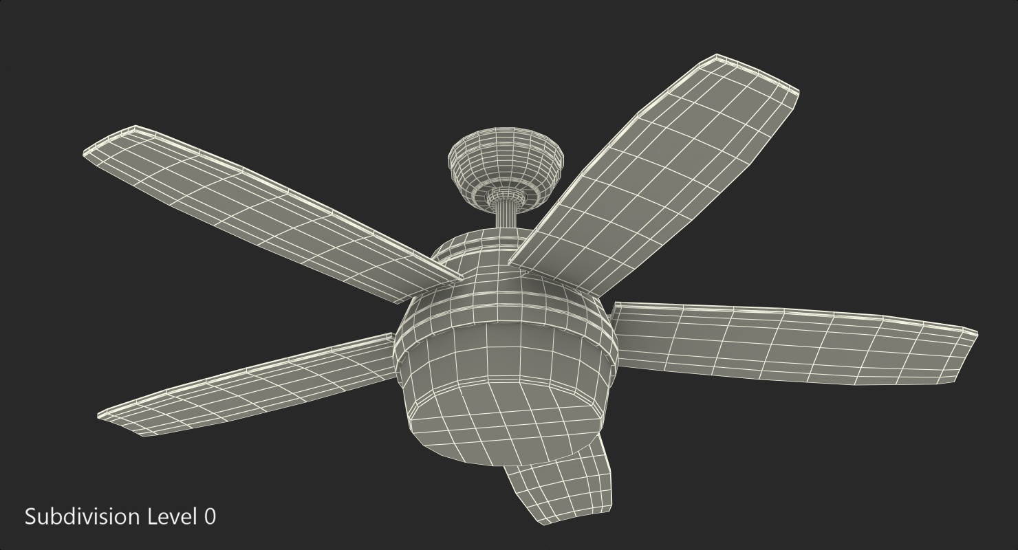 White Ceiling Fan 3D