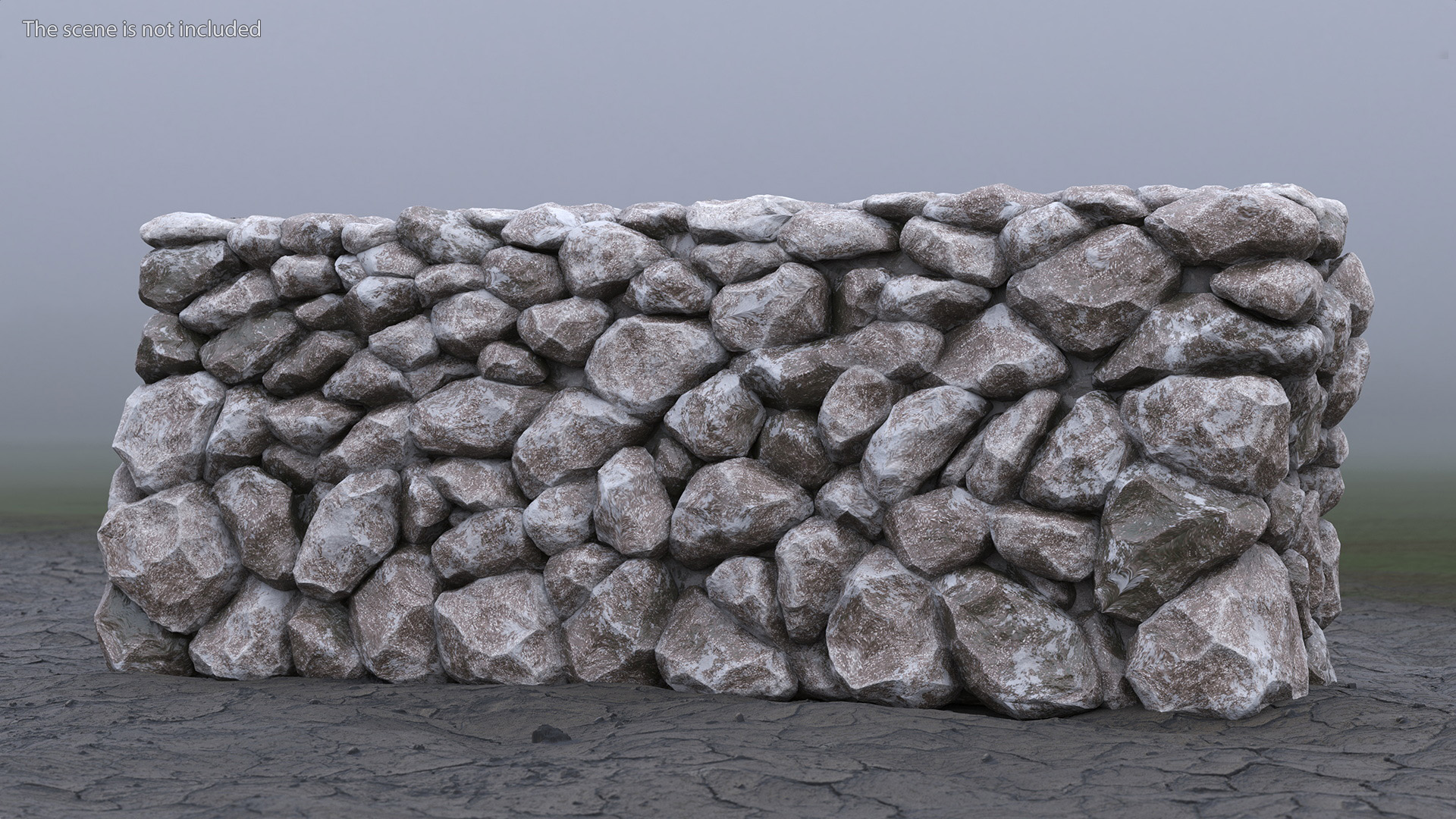 3D model Weathered Stone Wall