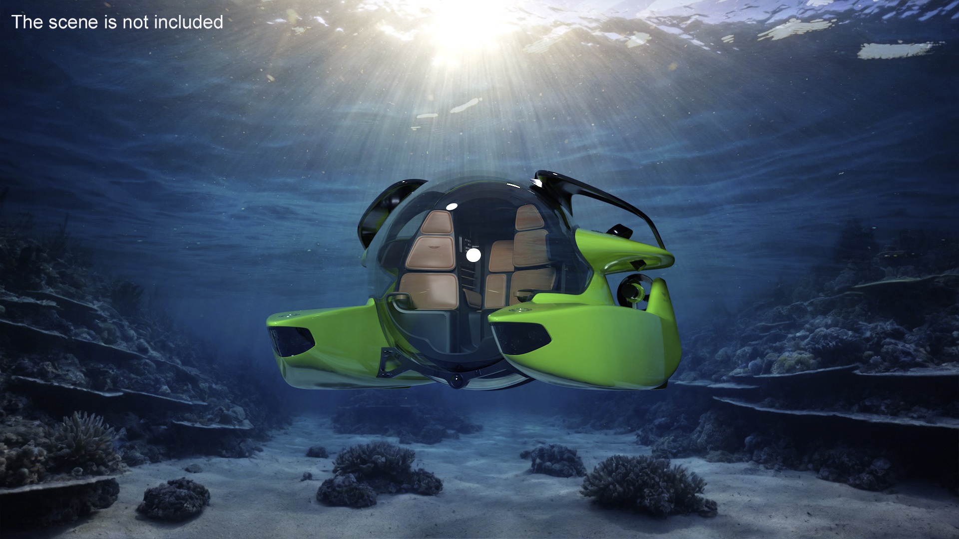 Aston Martin Luxurious Personal Submarine Green 3D