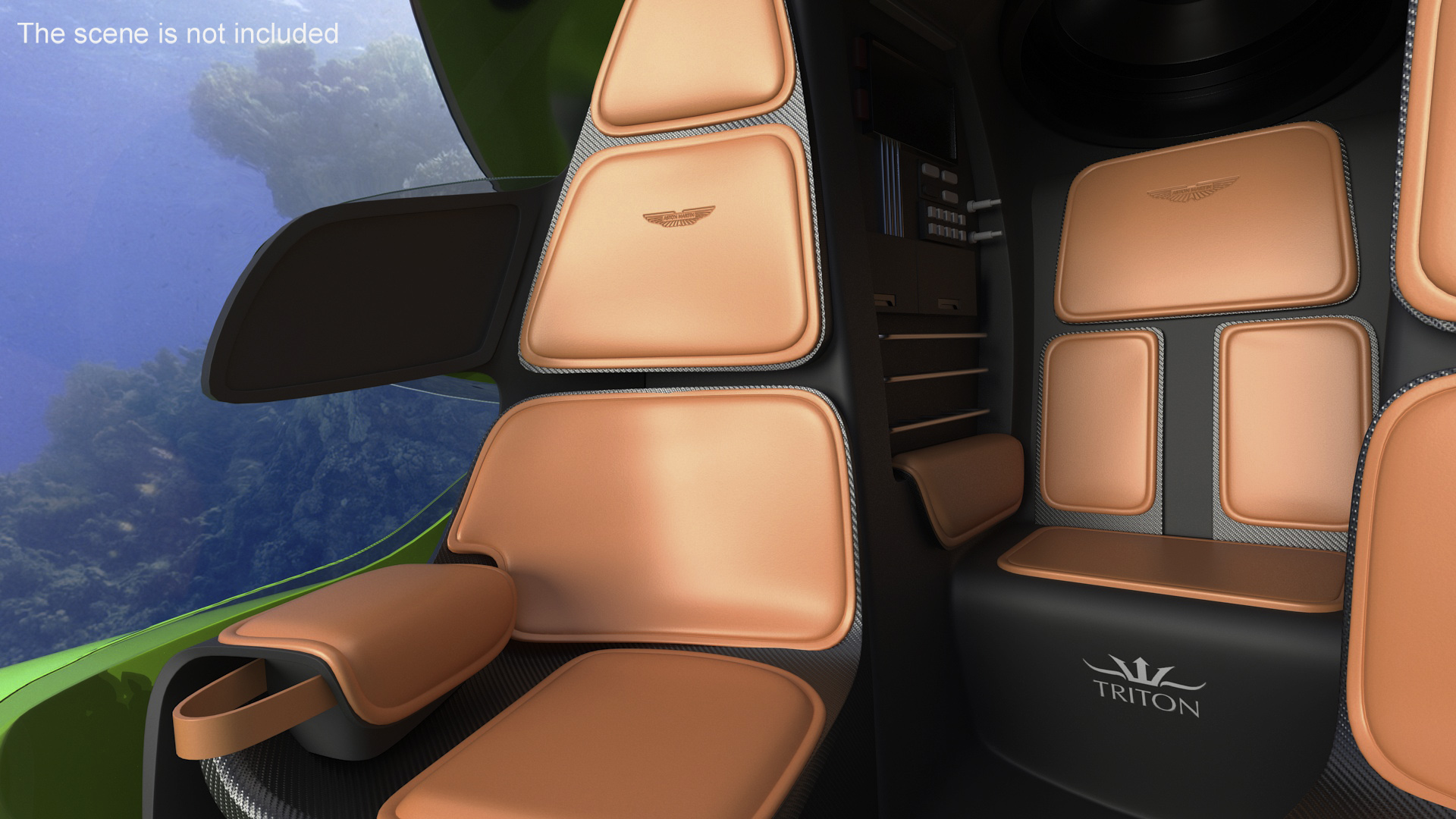 Aston Martin Luxurious Personal Submarine Green 3D