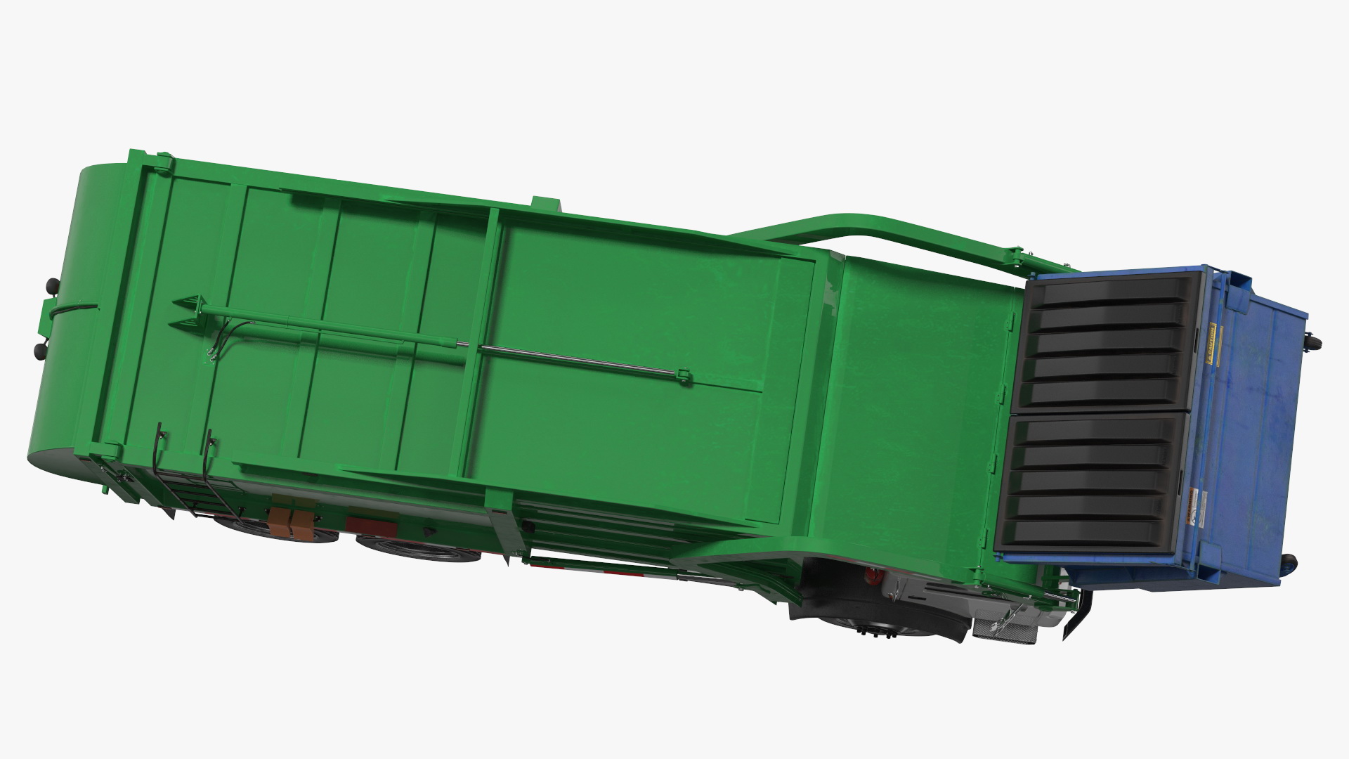 3D Trash Truck Generic with Dumpster Blue model