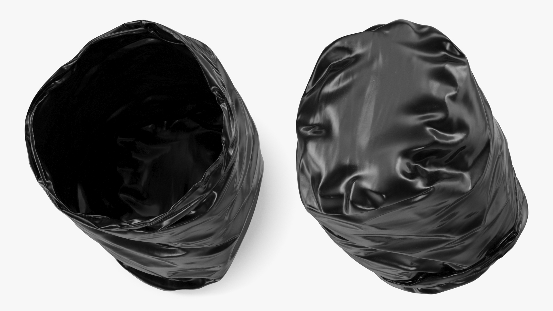 3D model Open Black Trash Bag