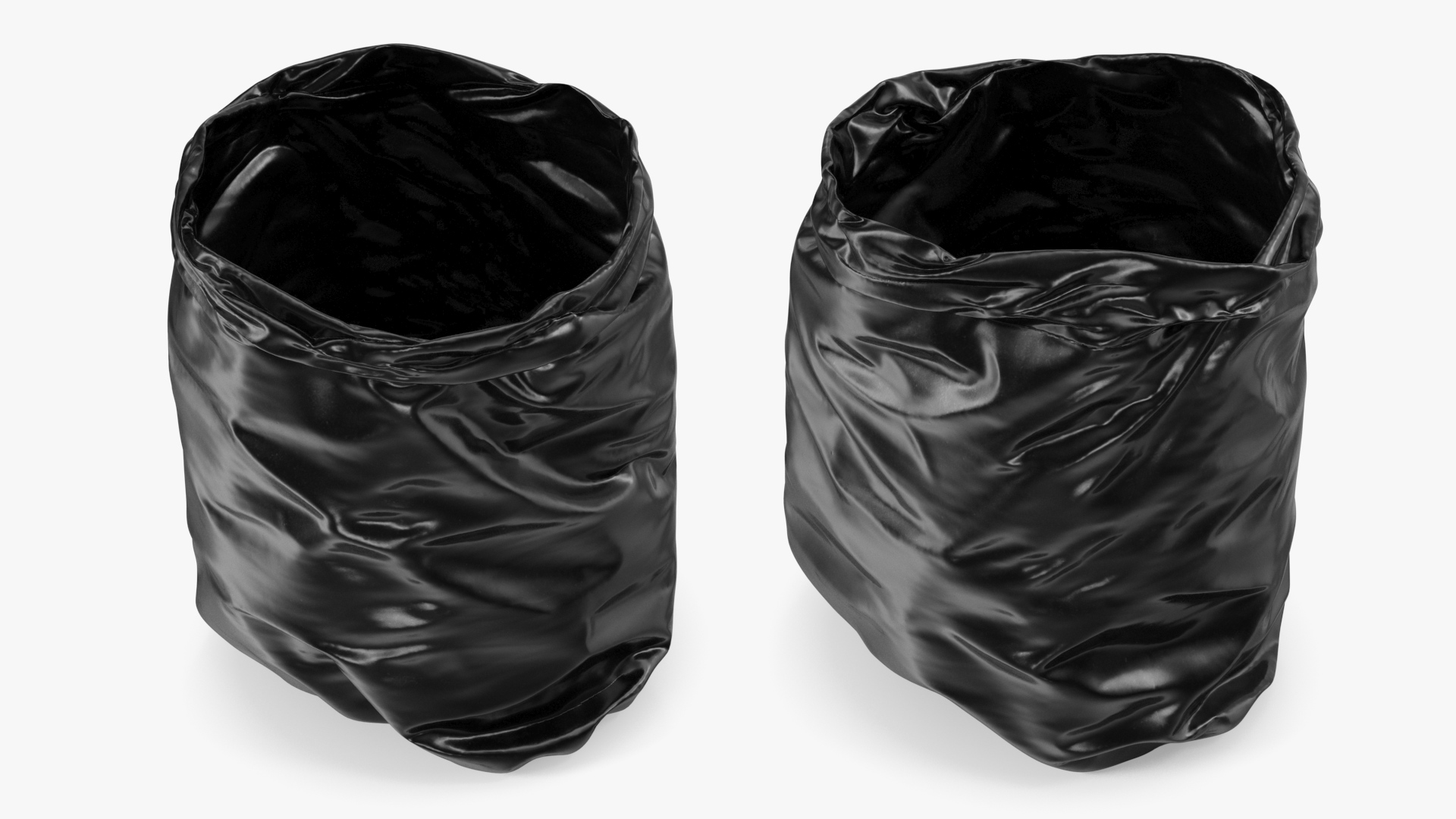 3D model Open Black Trash Bag