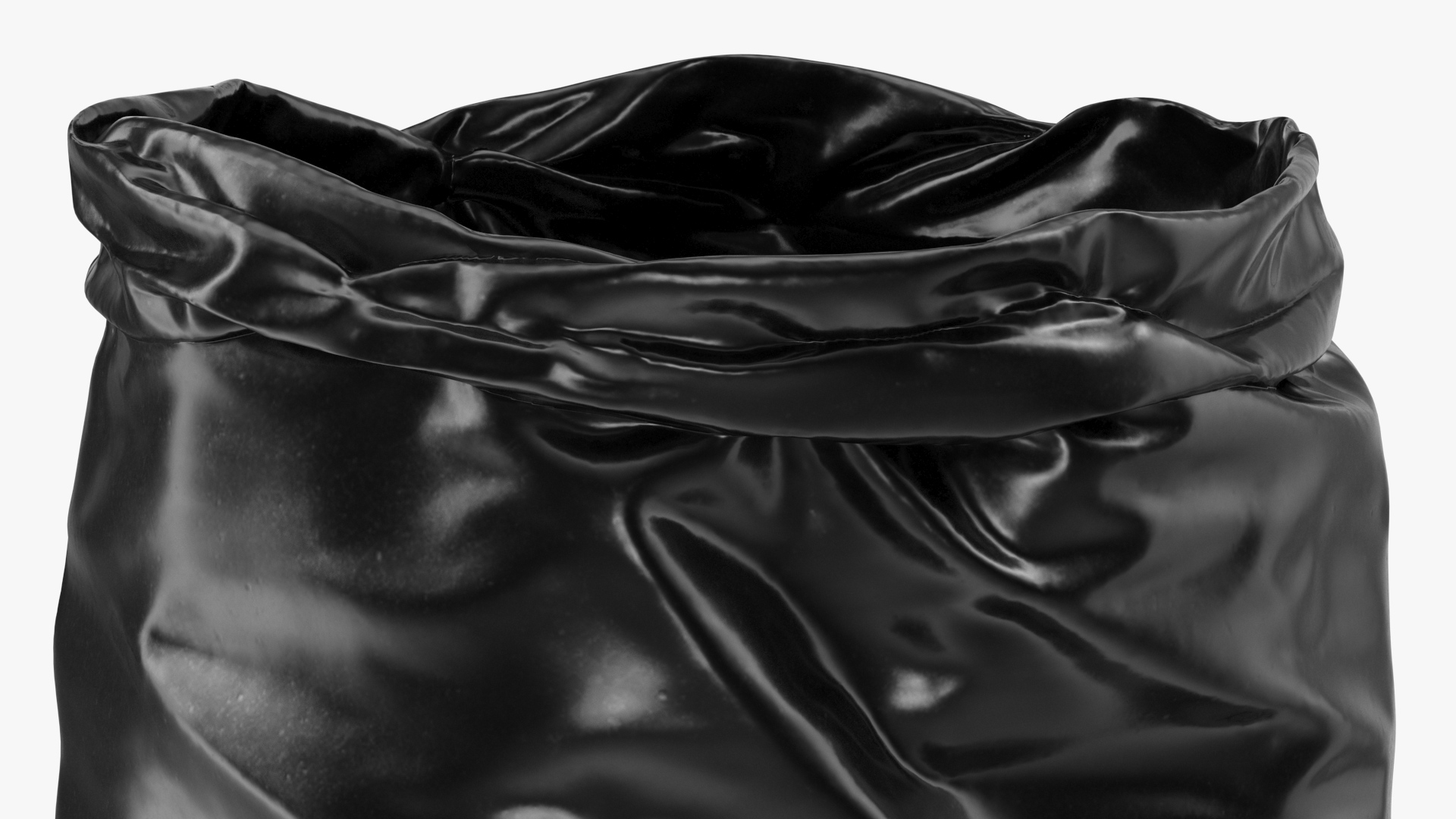 3D model Open Black Trash Bag