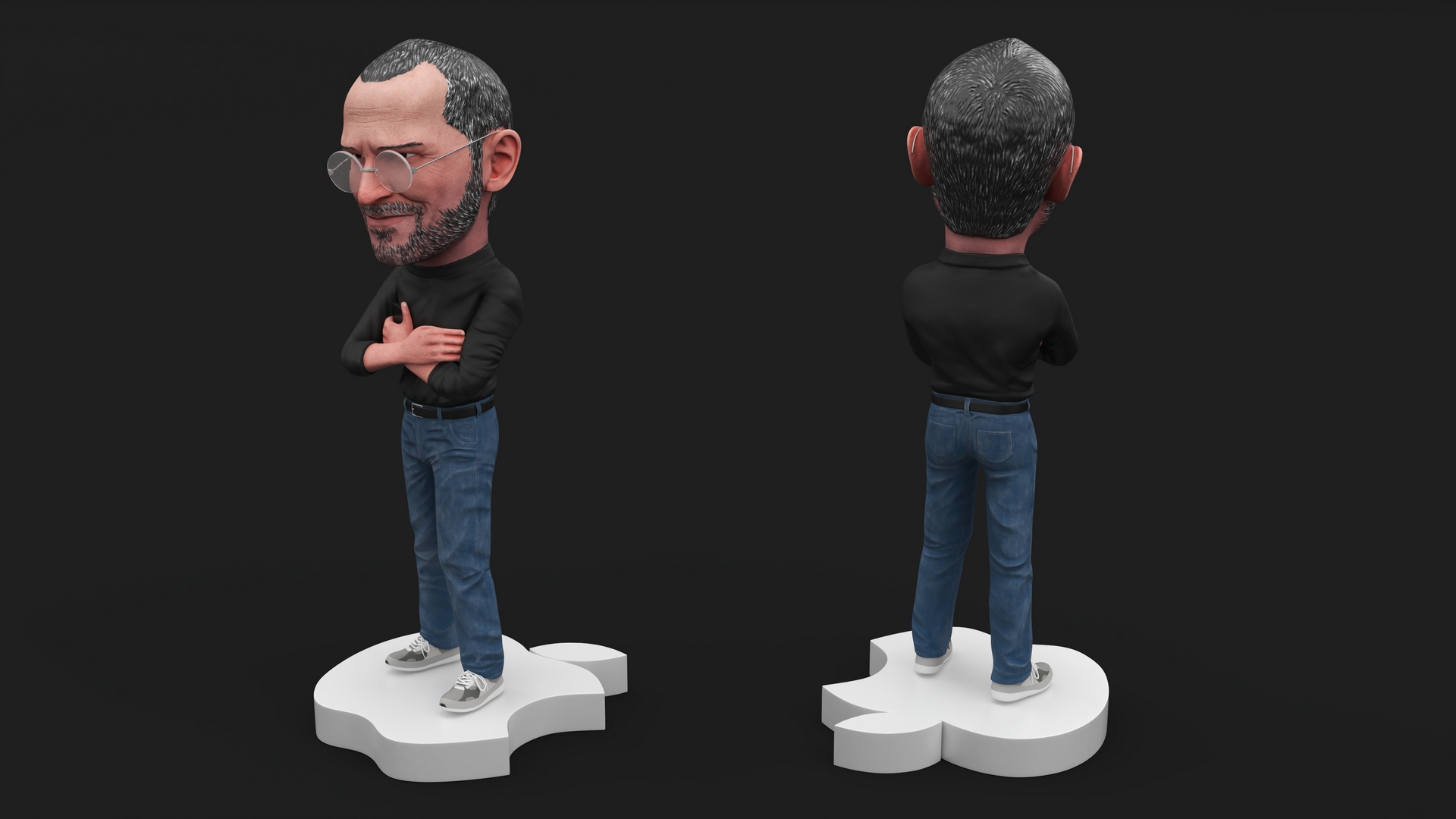 Steve Jobs Doll Standing Pose for 3D Print 3D