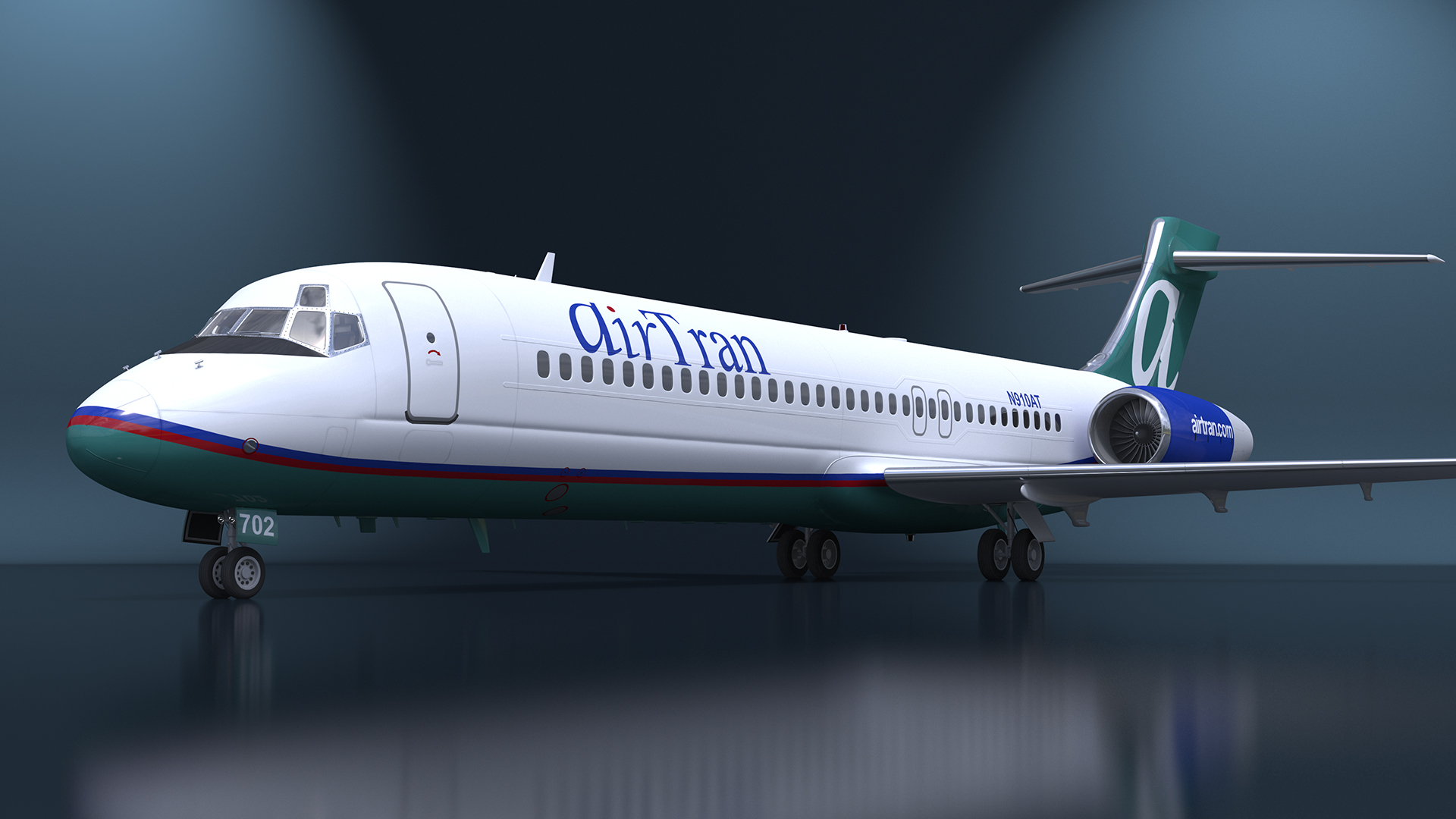 3D model Air Transat Livery Boeing 717-200 Rigged