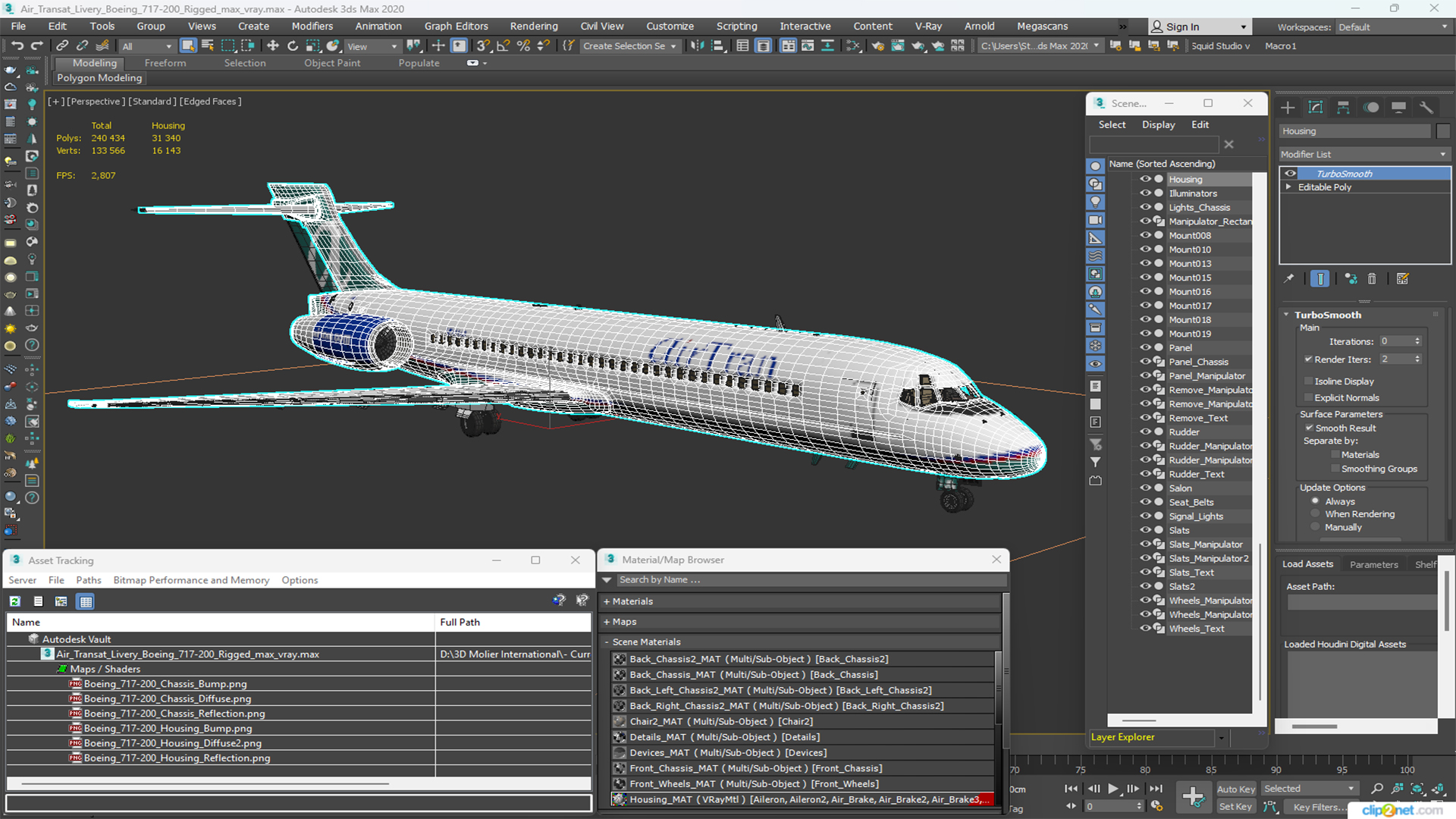 3D model Air Transat Livery Boeing 717-200 Rigged