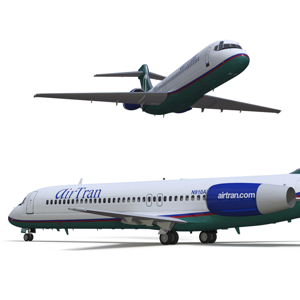 3D model Air Transat Livery Boeing 717-200 Rigged