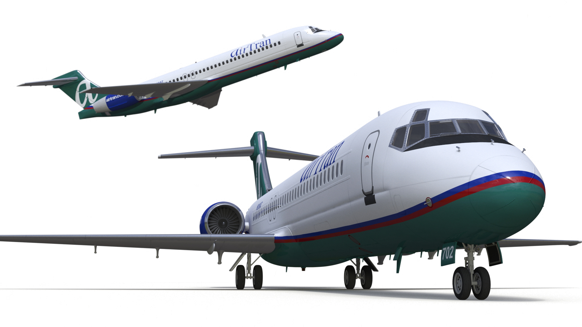 3D model Air Transat Livery Boeing 717-200 Rigged