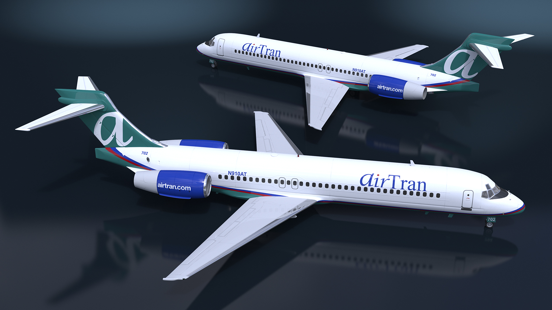 3D model Air Transat Livery Boeing 717-200 Rigged