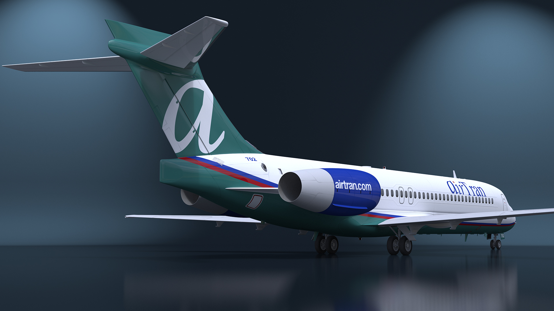 3D model Air Transat Livery Boeing 717-200 Rigged