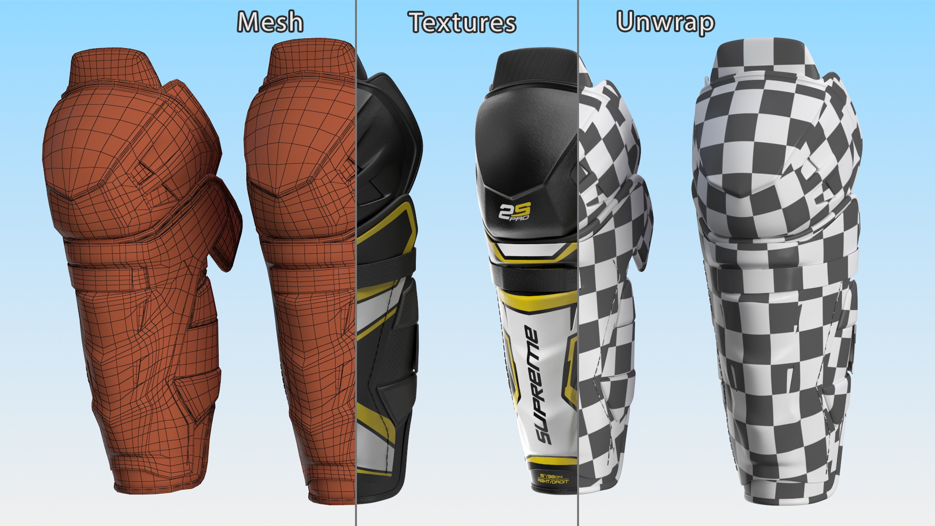 3D model Hockey Shin Pads Pro