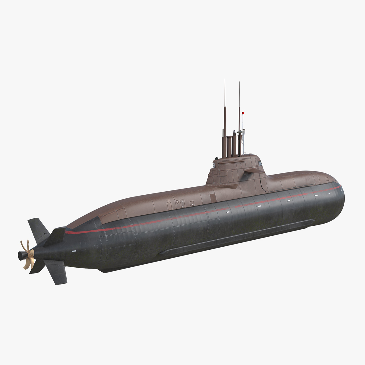 Submarine HDW Class 212A Dry Rigged for Cinema 4D 3D model