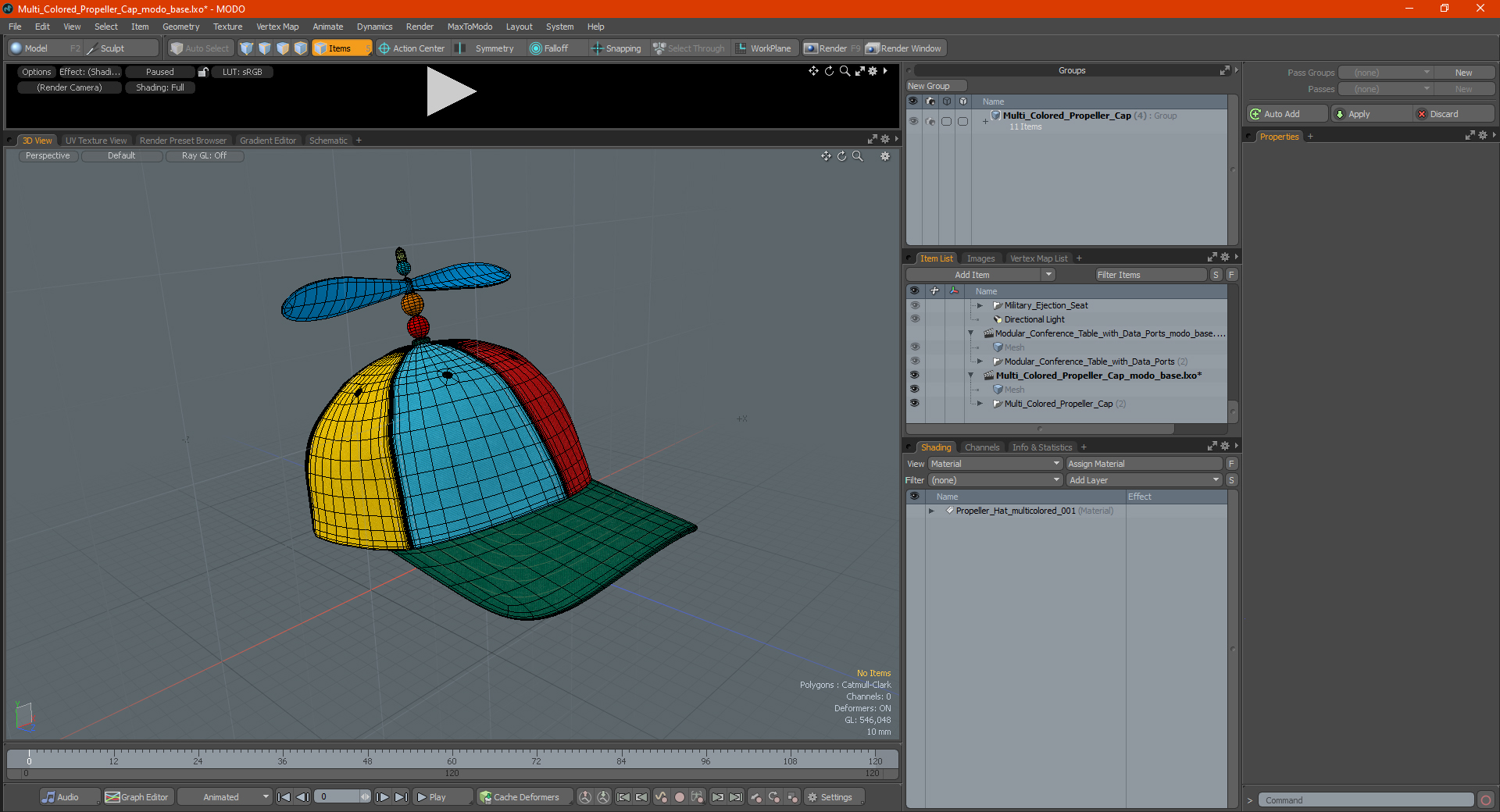 Multi Colored Propeller Cap 3D