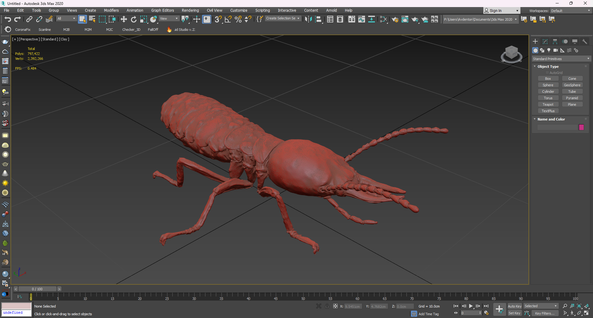 Termite in Creeping Pose for 3D Print 3D