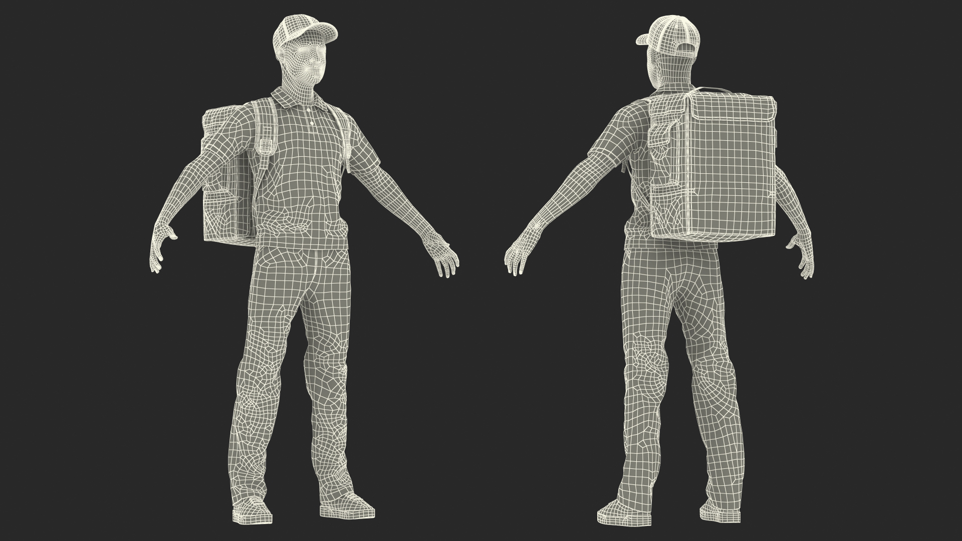 Food Delivery Man Neutral Pose Fur 3D model