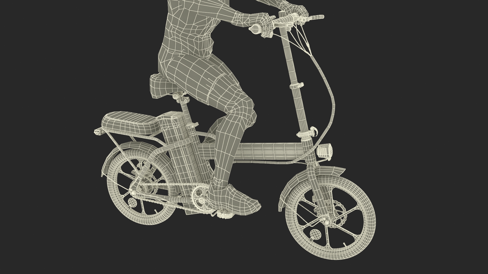 3D Cyclist Character in Red Safety Helmet model