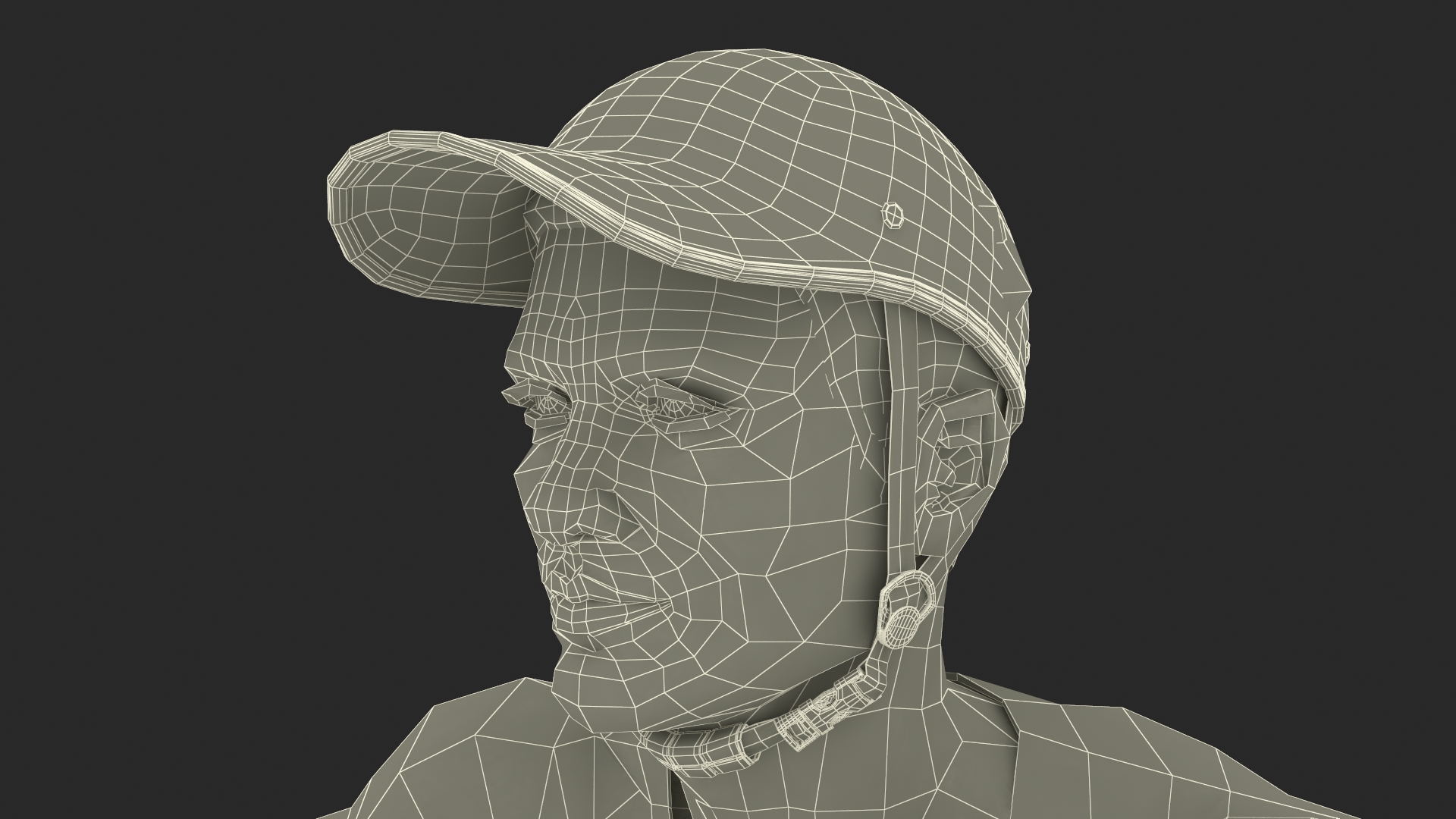 3D Cyclist Character in Red Safety Helmet model