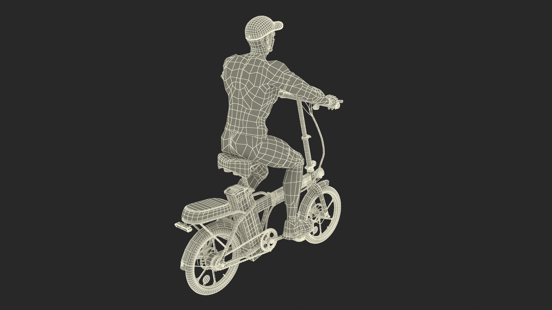 3D Cyclist Character in Red Safety Helmet model