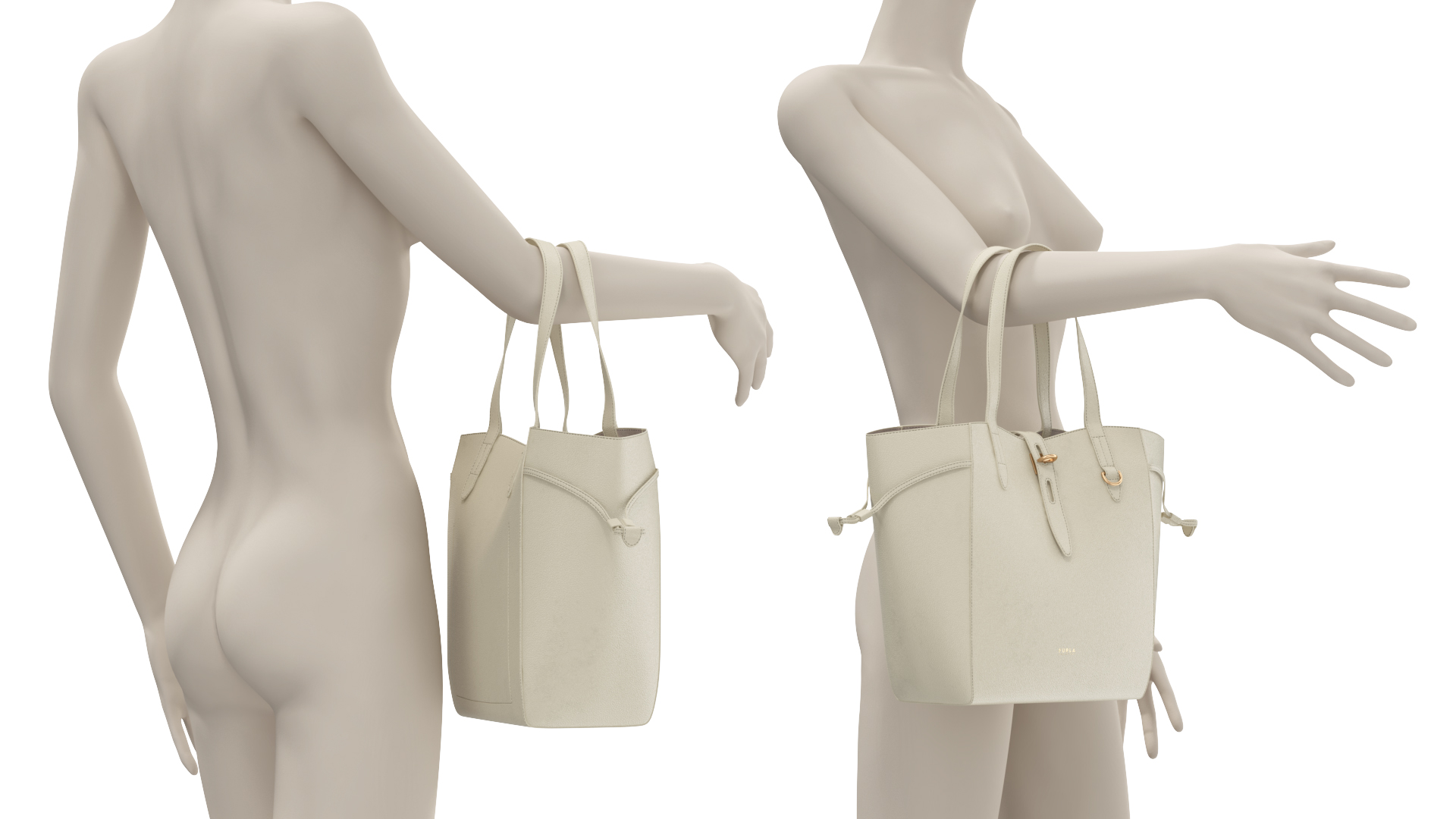 Leather Tote Bag Furla Net Marmo C on Mannequin 3D