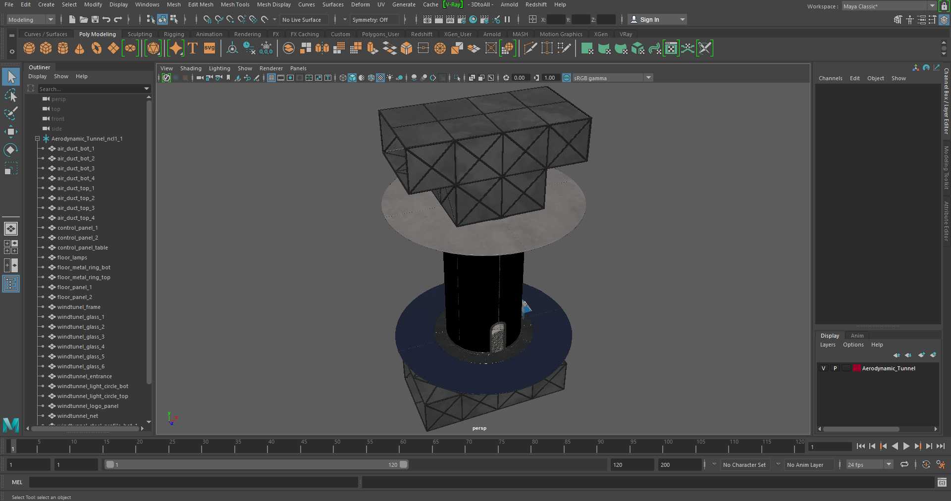 3D Aerodynamic Tunnel model