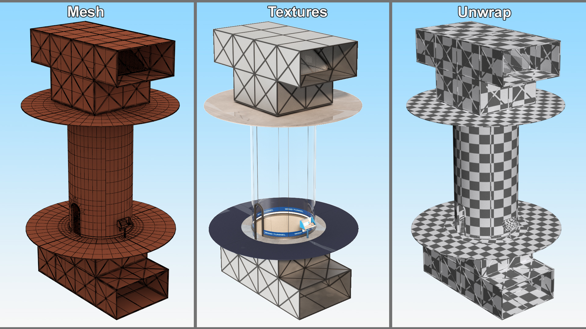 3D Aerodynamic Tunnel model