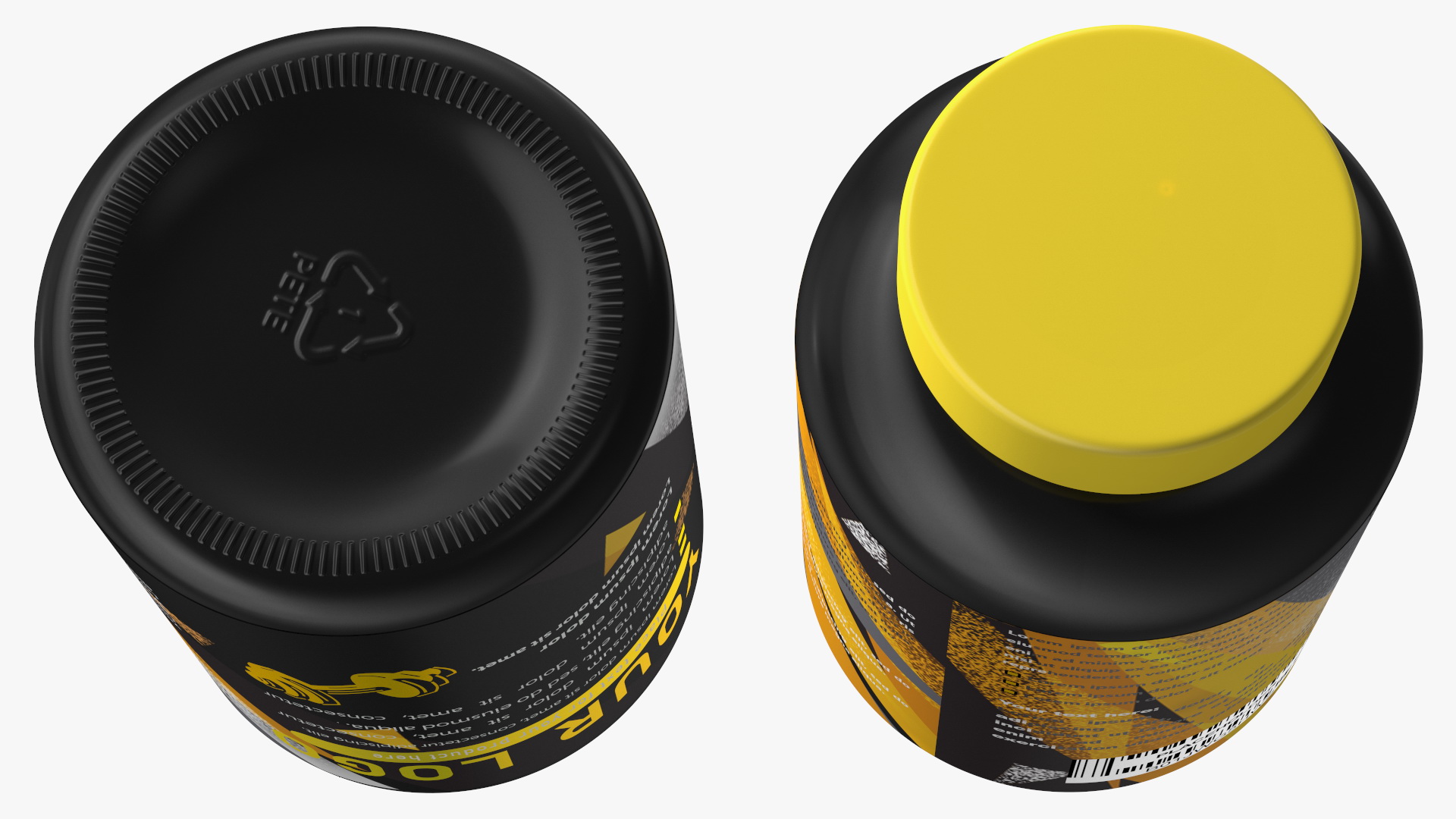 3D model Plastic Jar Mockup Yellow